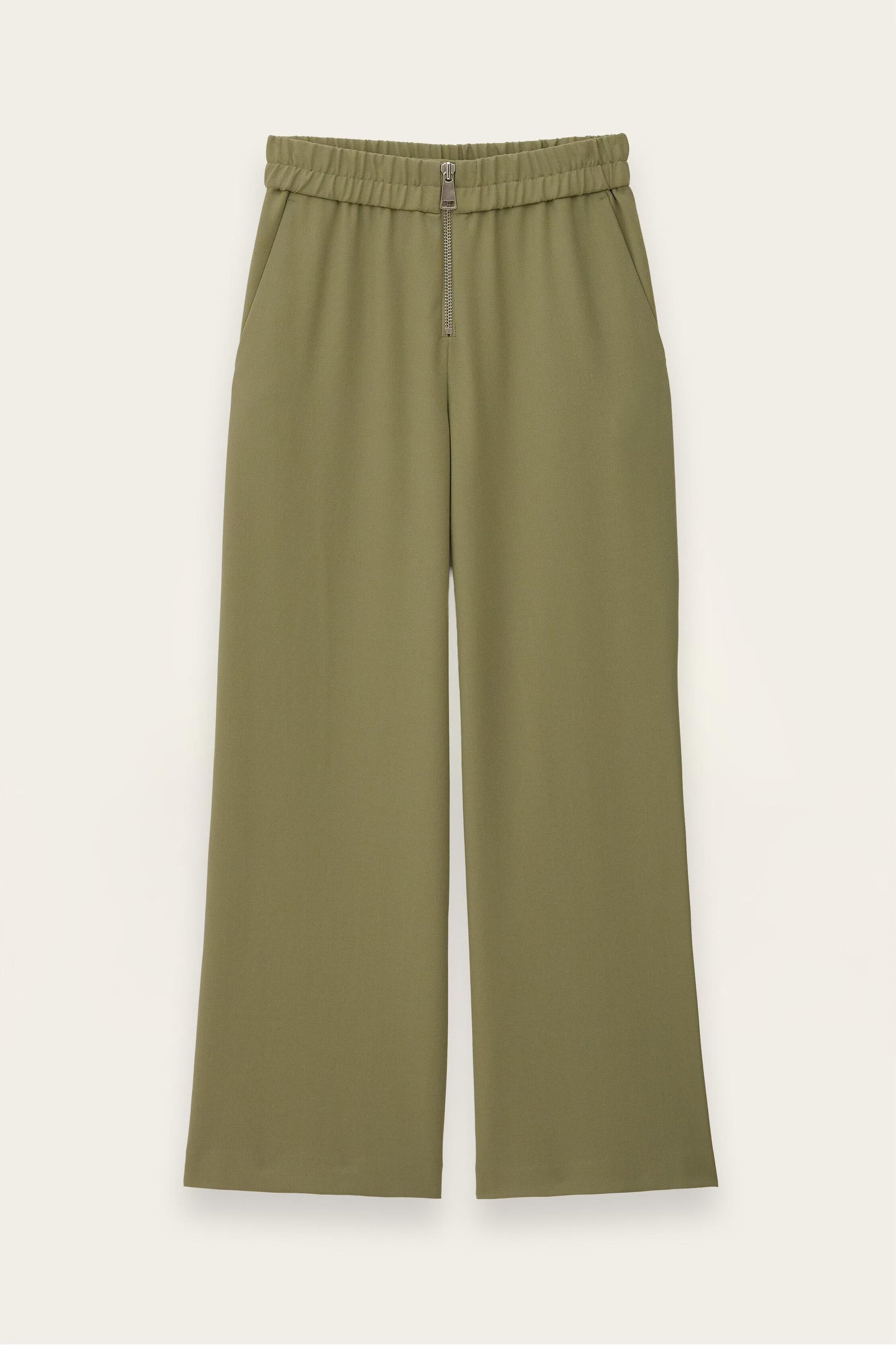 ba&sh Wide-Leg Waisted Pants Narlos Green