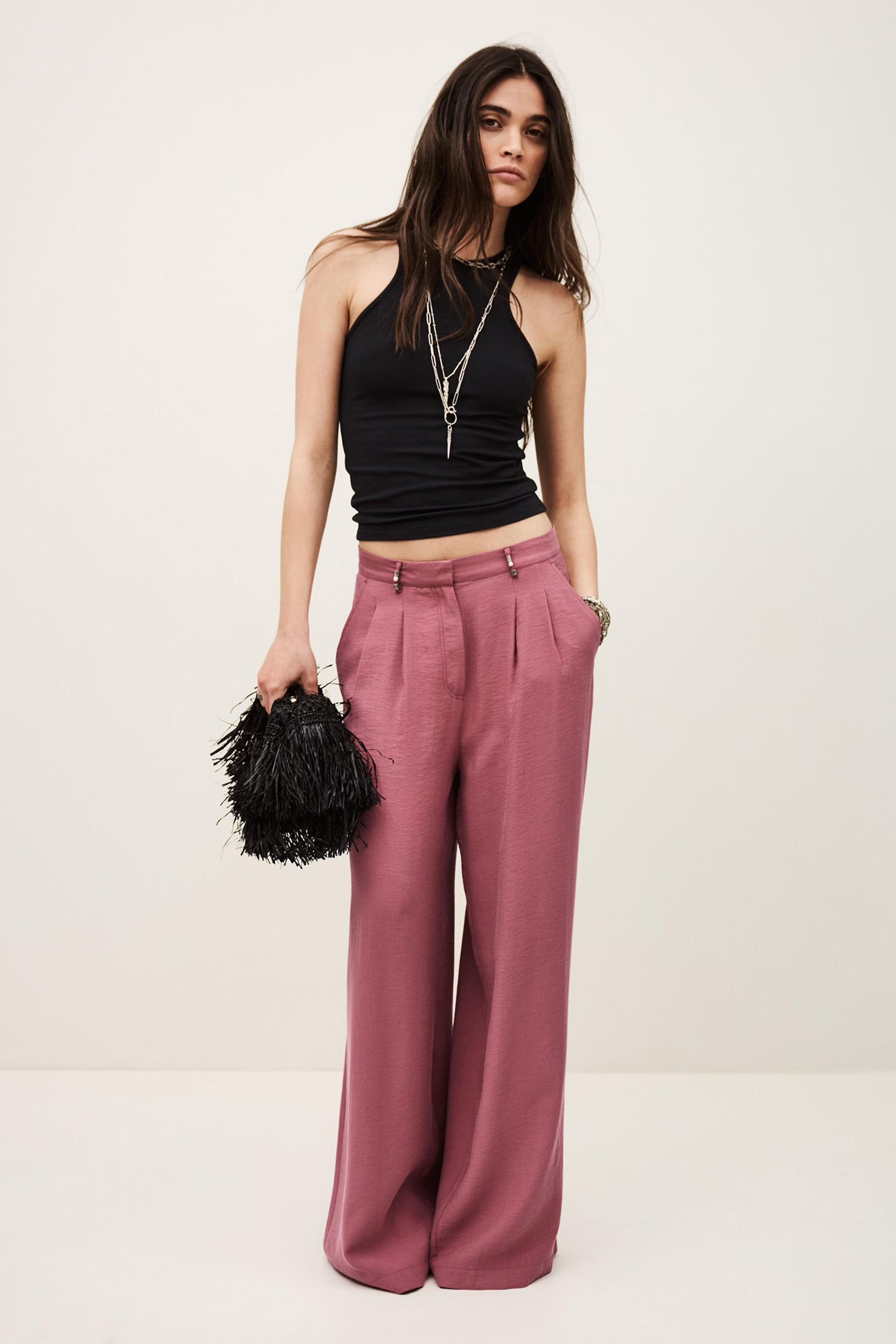ba&sh Straight Cut Pants Deana Pink