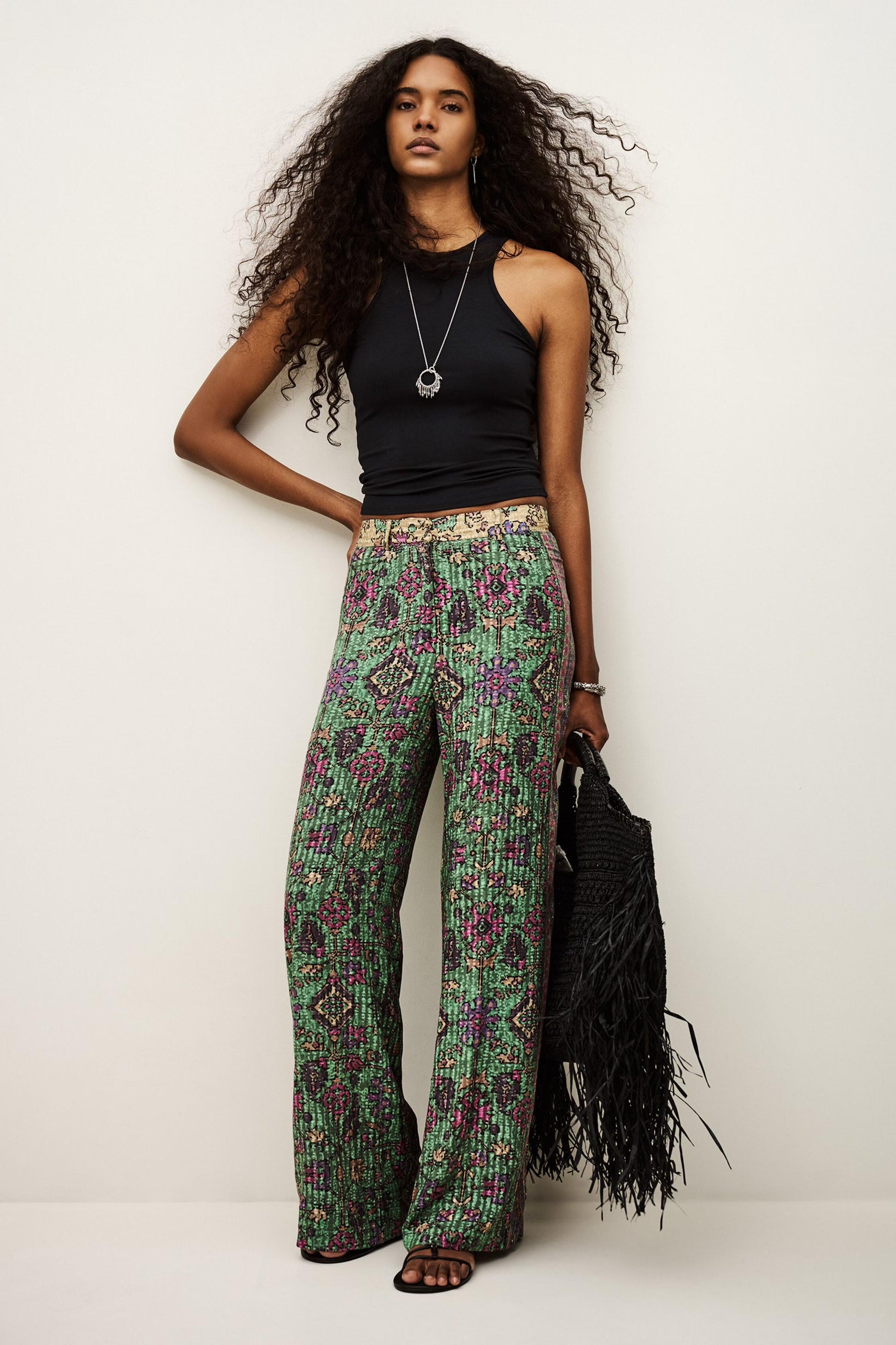 ba&sh Wide-Leg Pants Pali Green