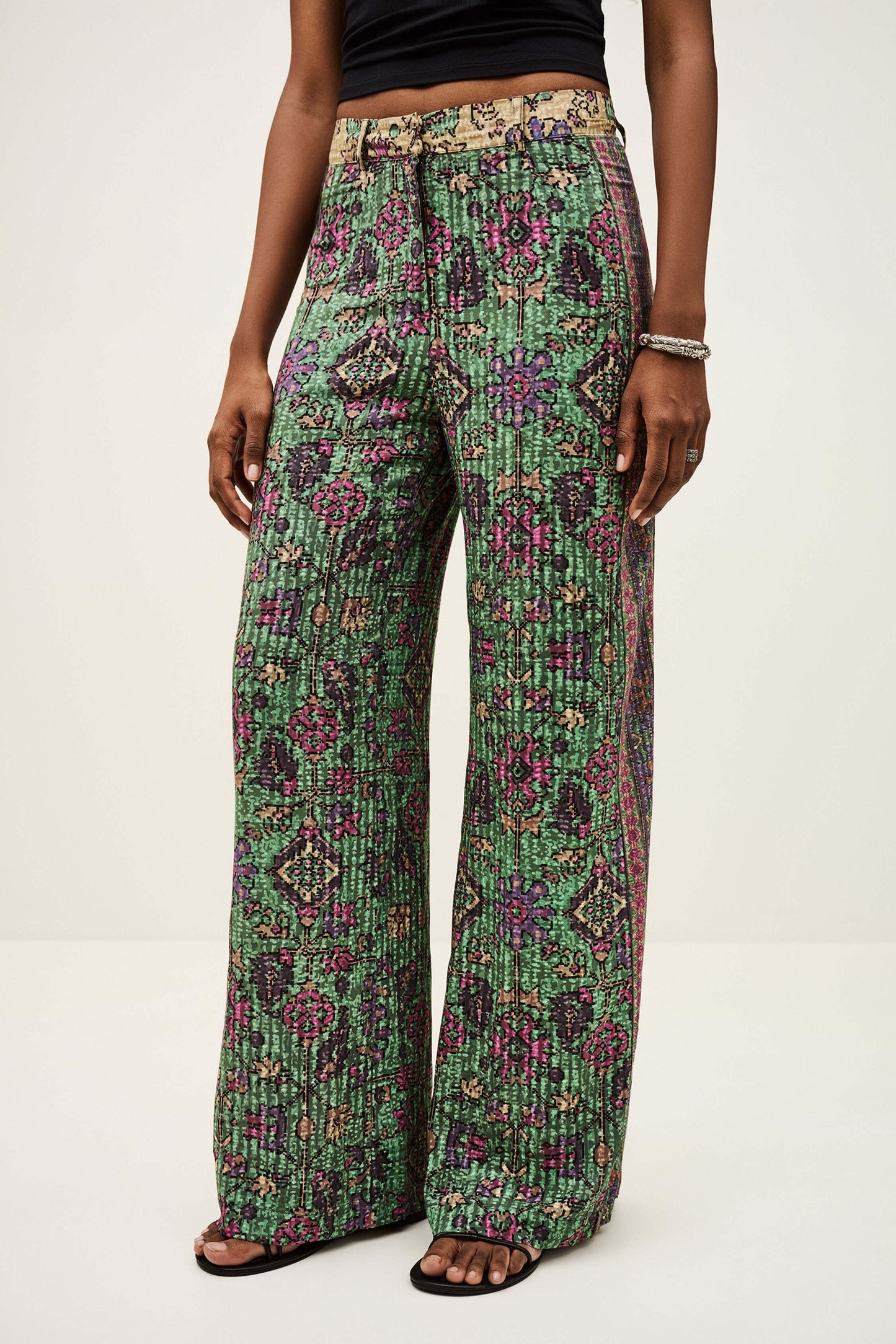 ba&sh Wide-Leg Pants Pali Green