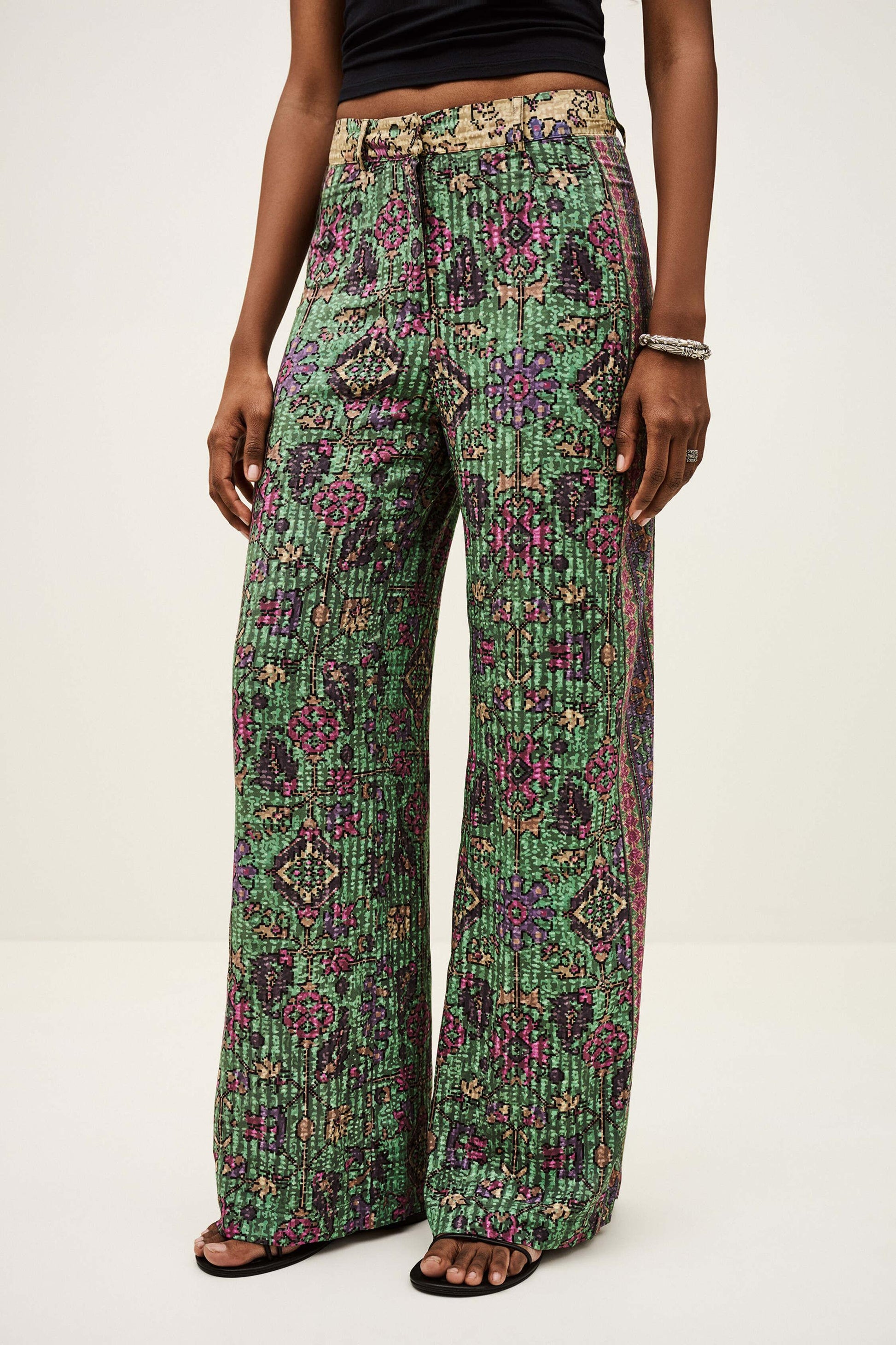 ba&sh Wide-Leg Pants Pali Green