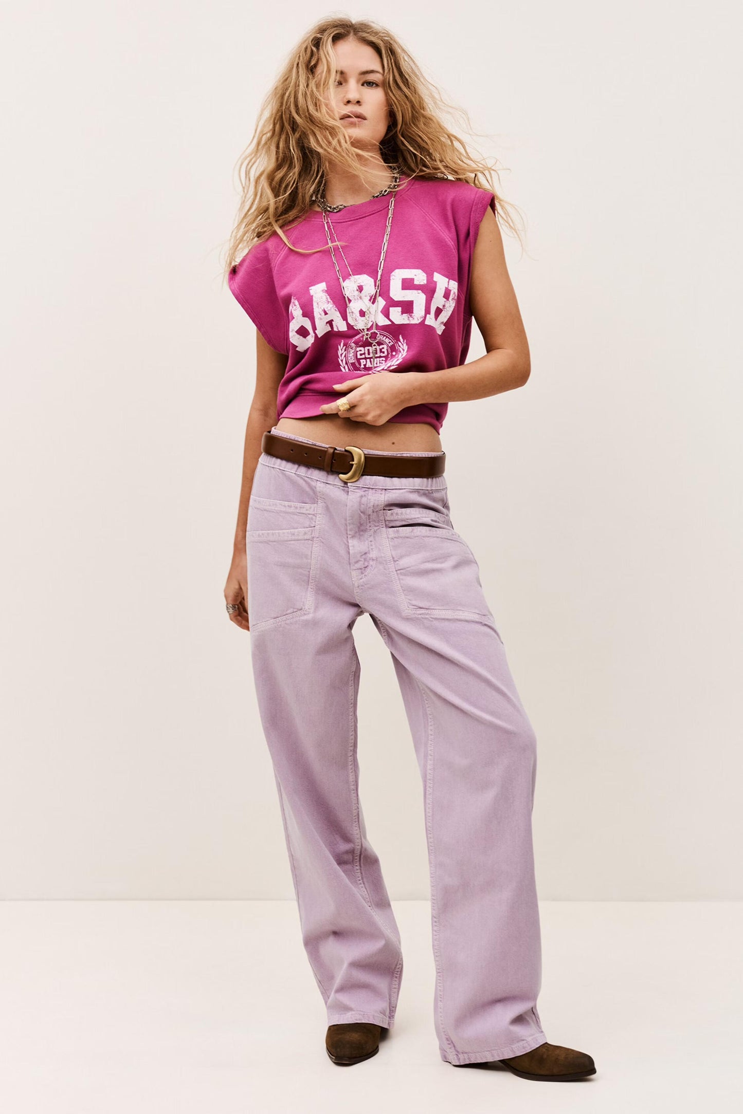 ba&sh Wide-Leg Pants Fima Purple
