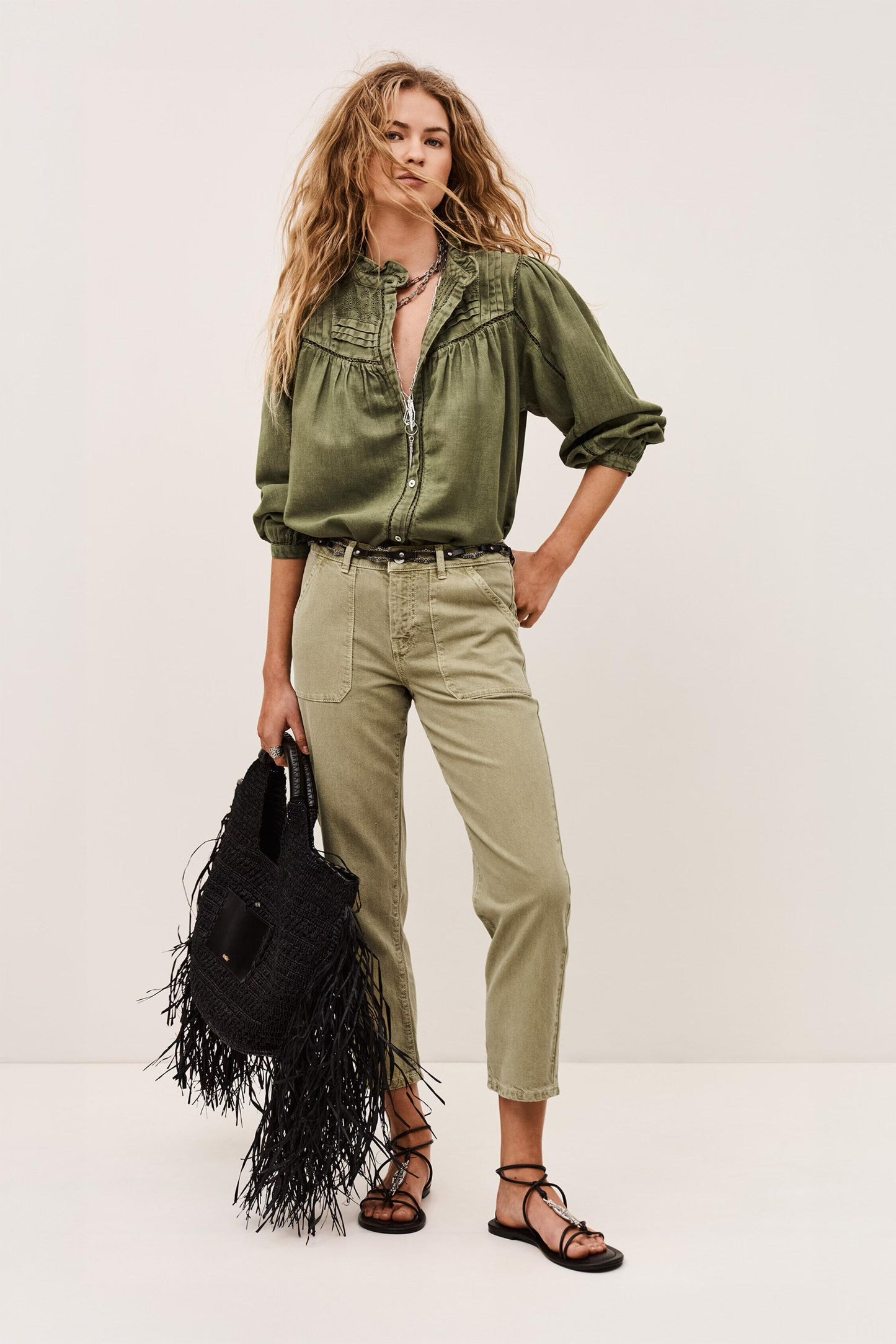 ba&sh Skinny Jeans Fally Green