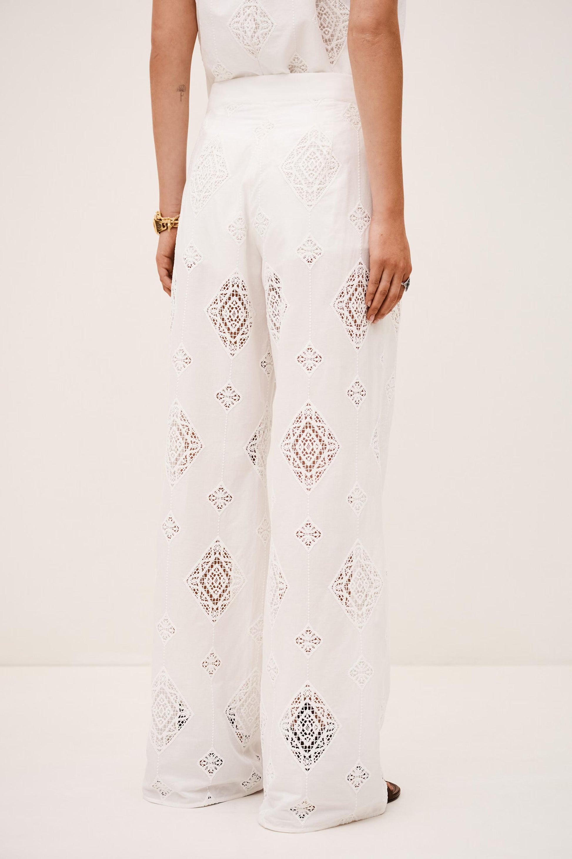 ba&sh Wide-Leg Pants Mike Off-White