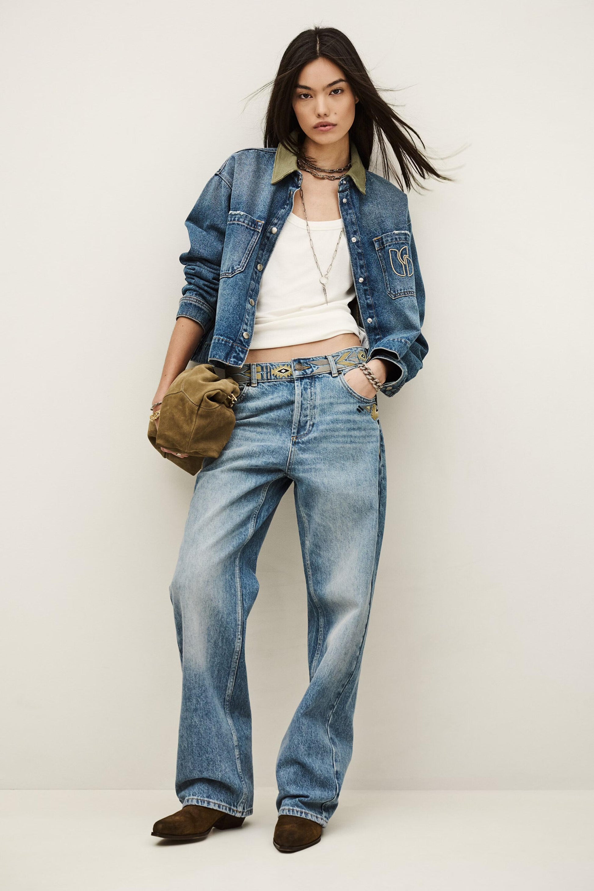 ba&sh Faded Straight-Fit Jeans Rizie Blue