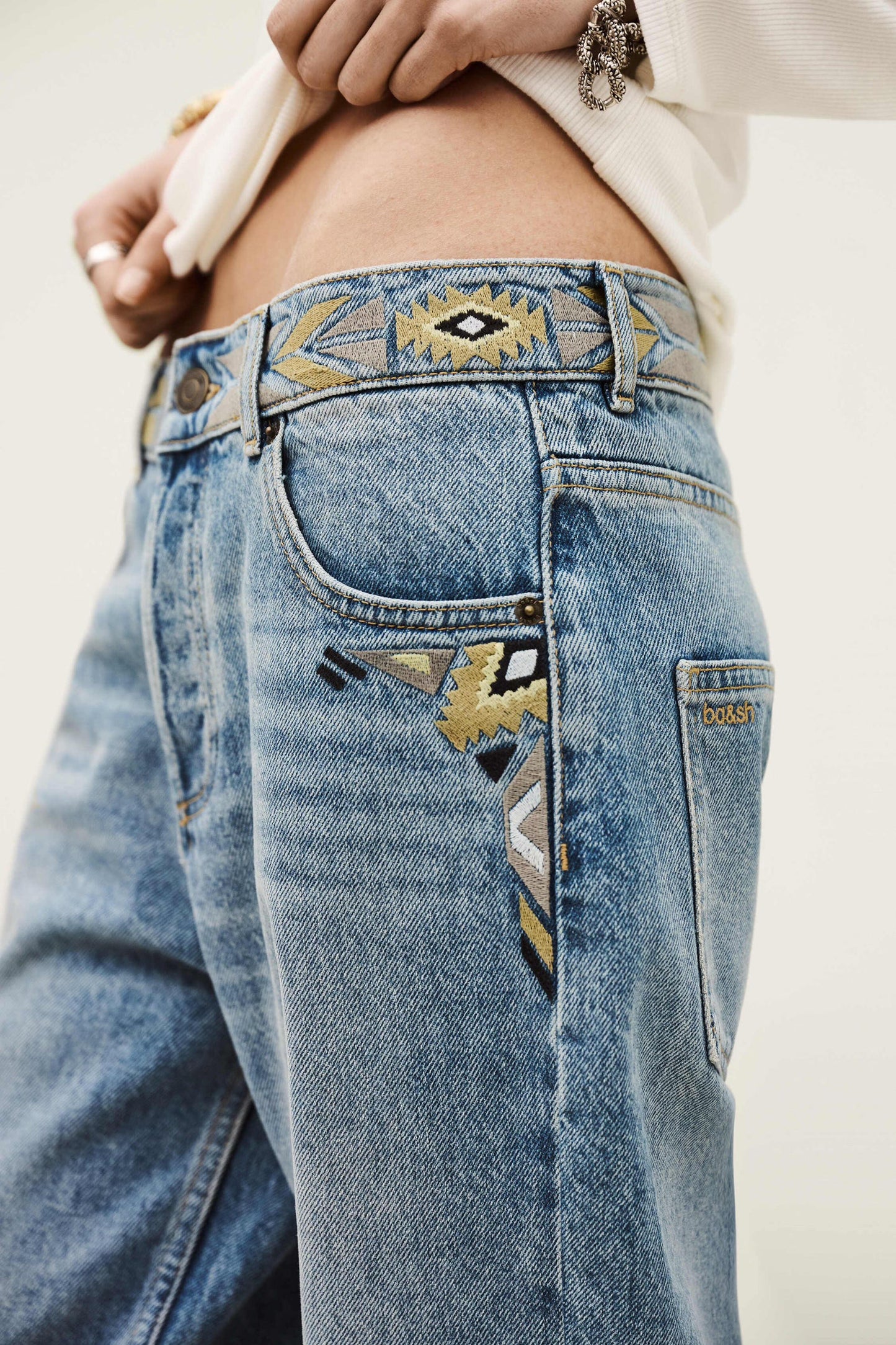 ba&sh Faded Straight-Fit Jeans Rizie Blue
