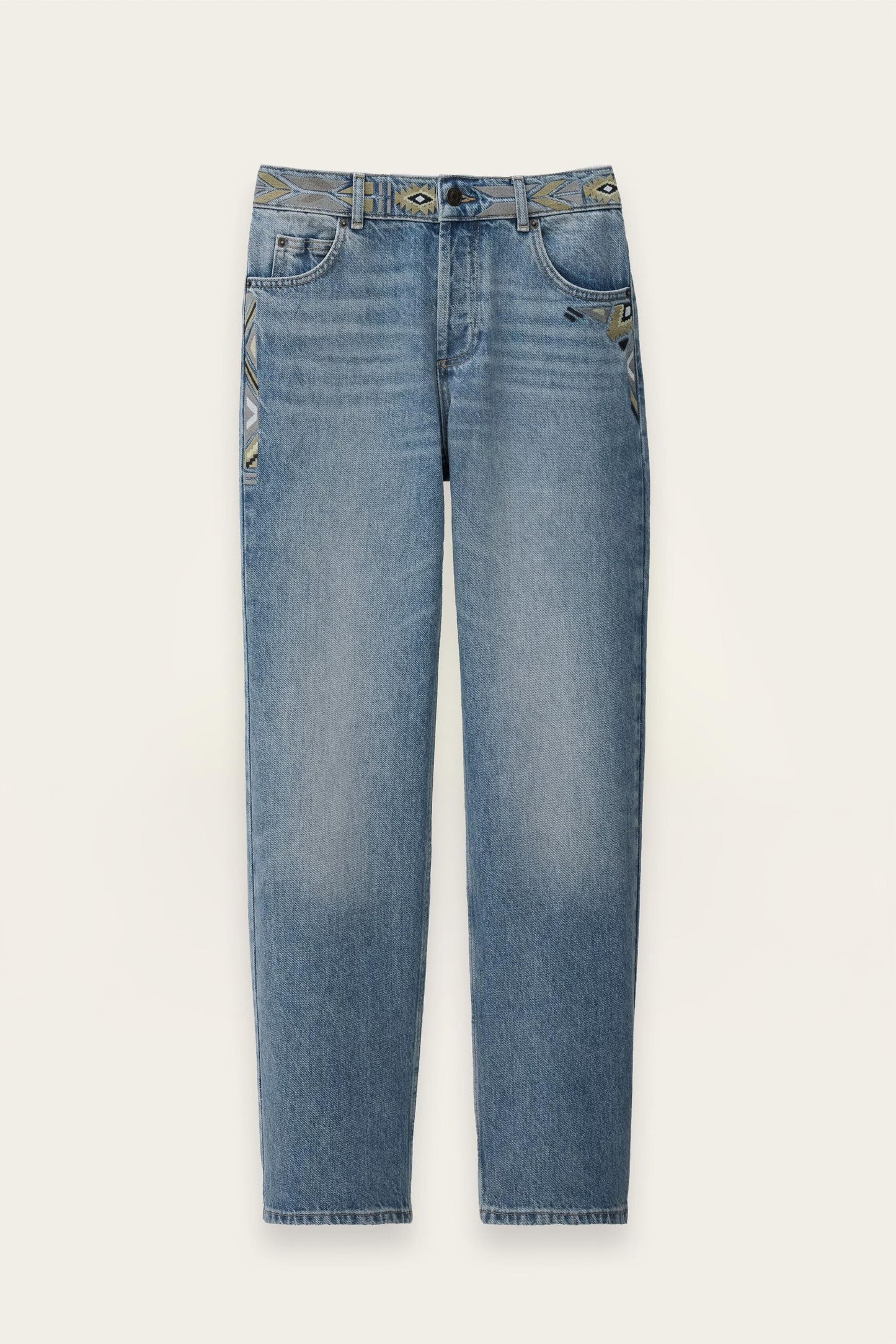 ba&sh Faded Straight-Fit Jeans Rizie Blue