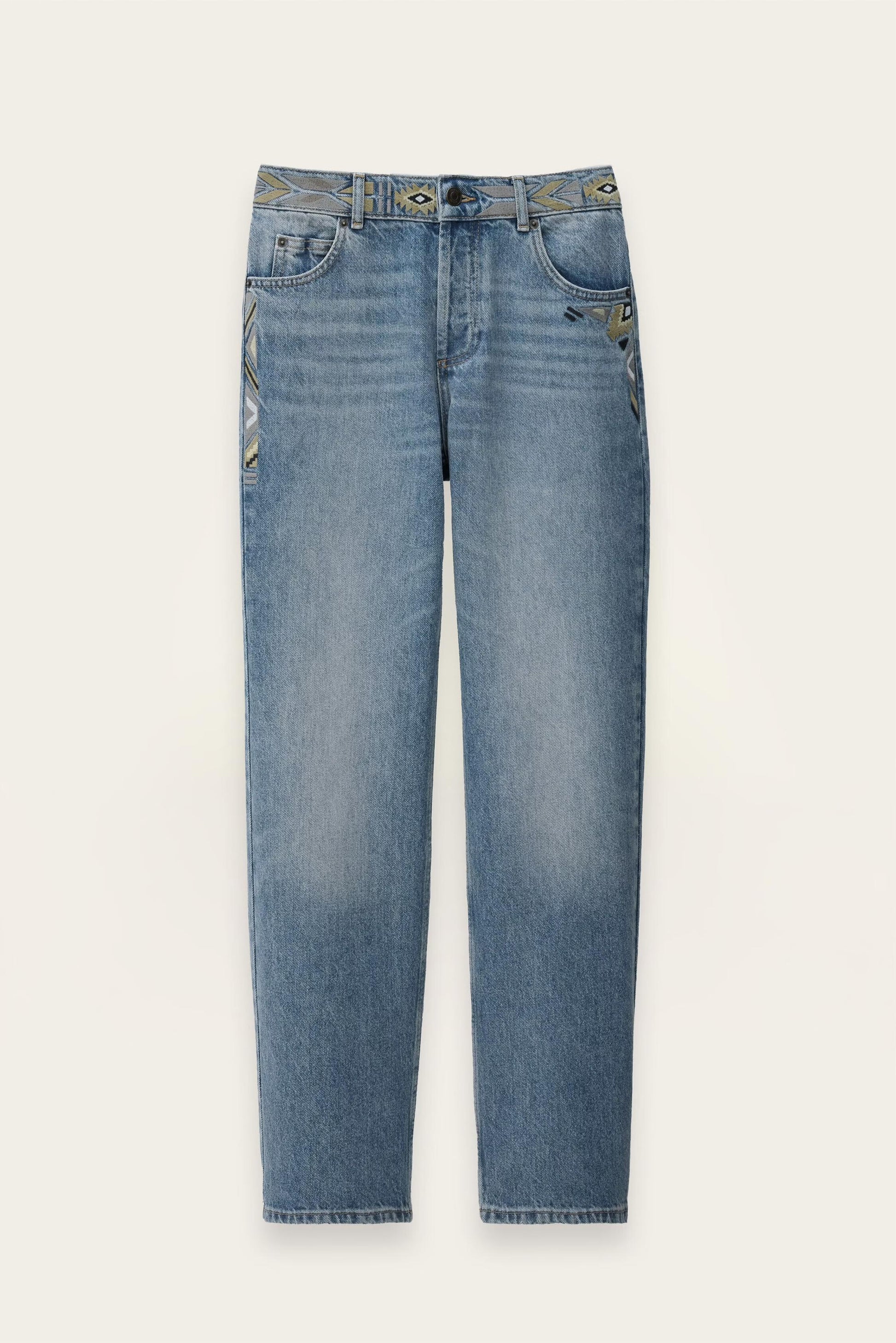 ba&sh Faded Straight-Fit Jeans Rizie Blue