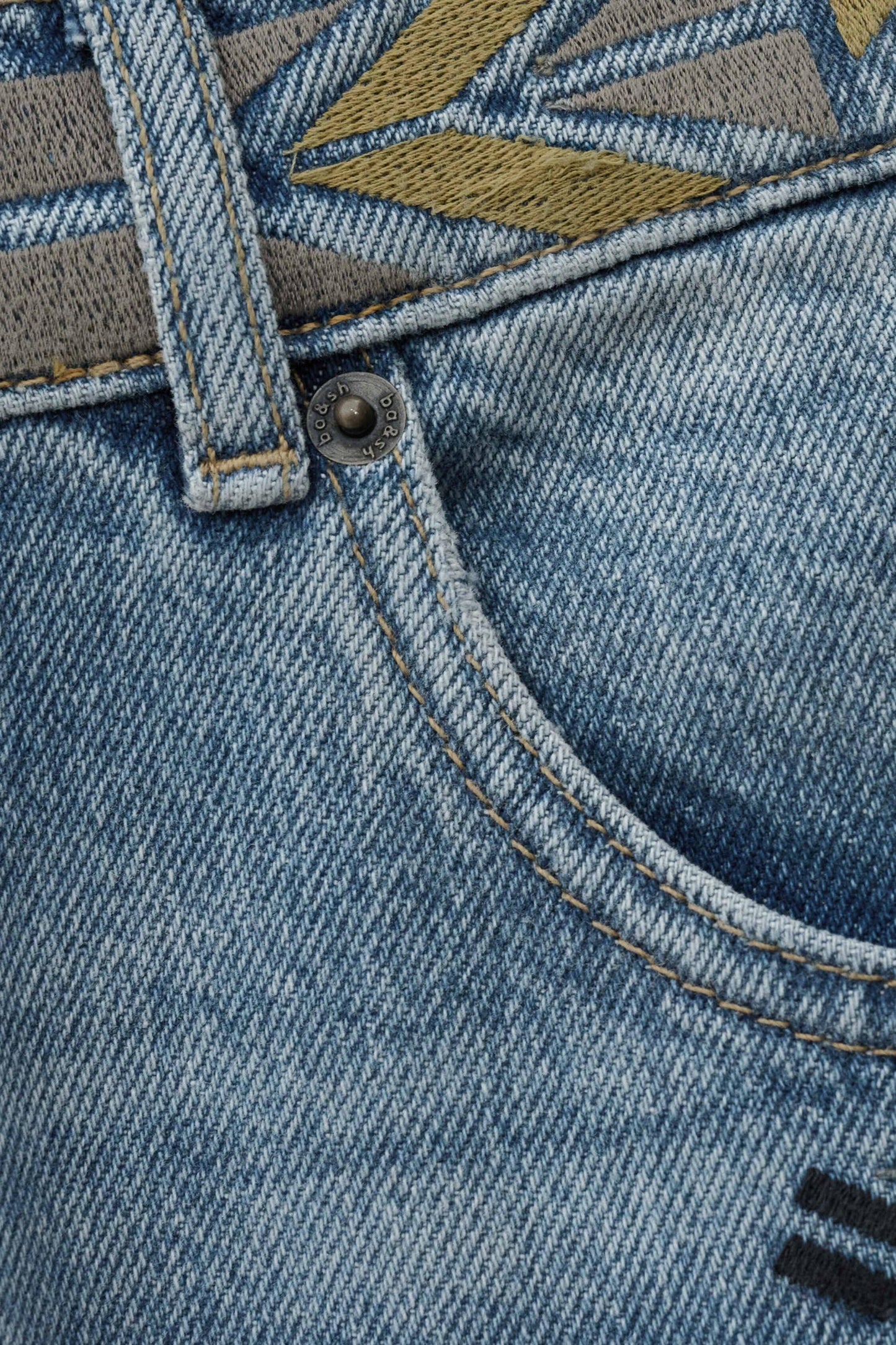 ba&sh Faded Straight-Fit Jeans Rizie Blue