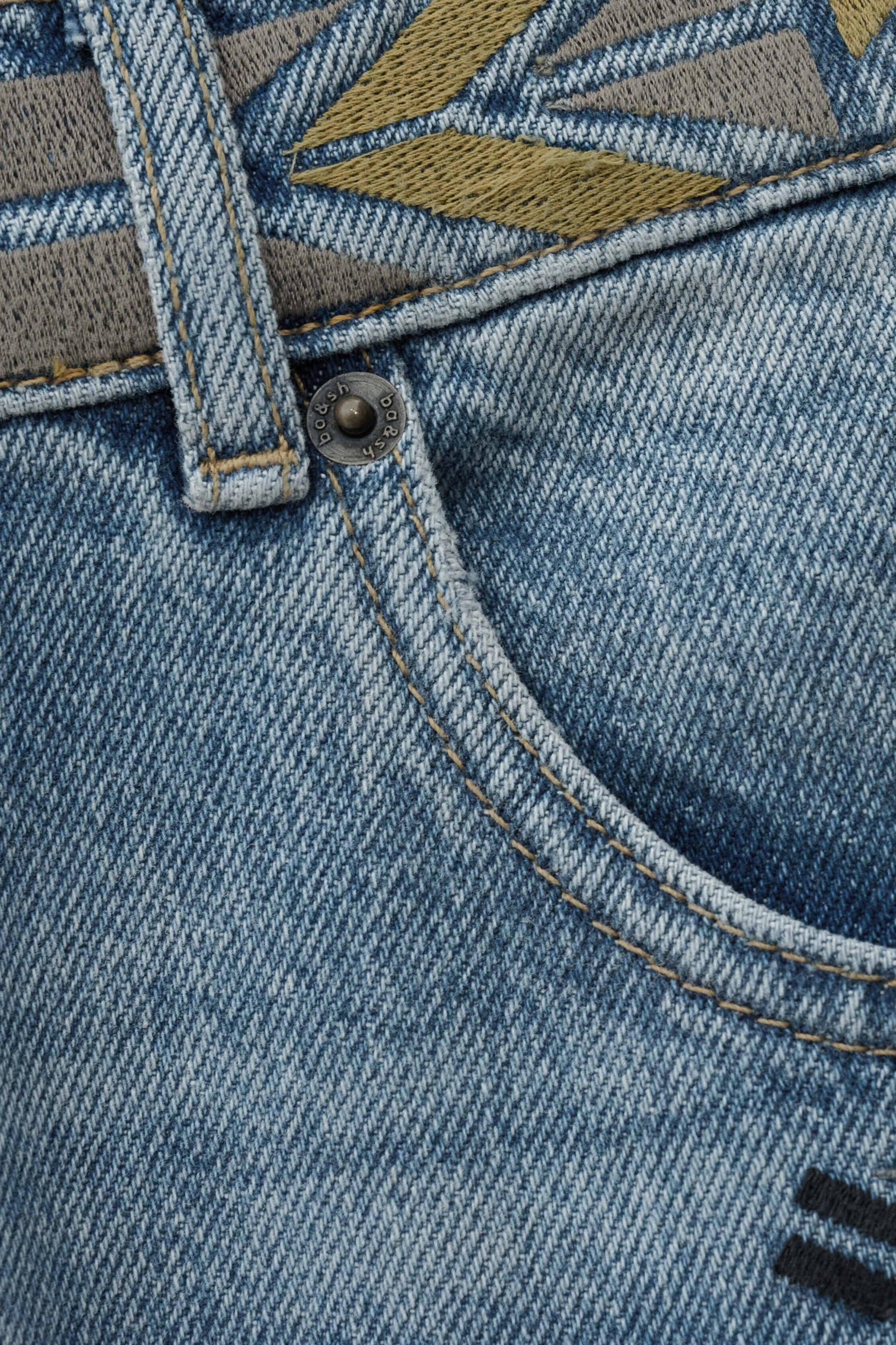 ba&sh Faded Straight-Fit Jeans Rizie Blue