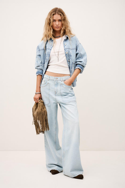 ba&sh Straight Leg Jeans Zoel Blue