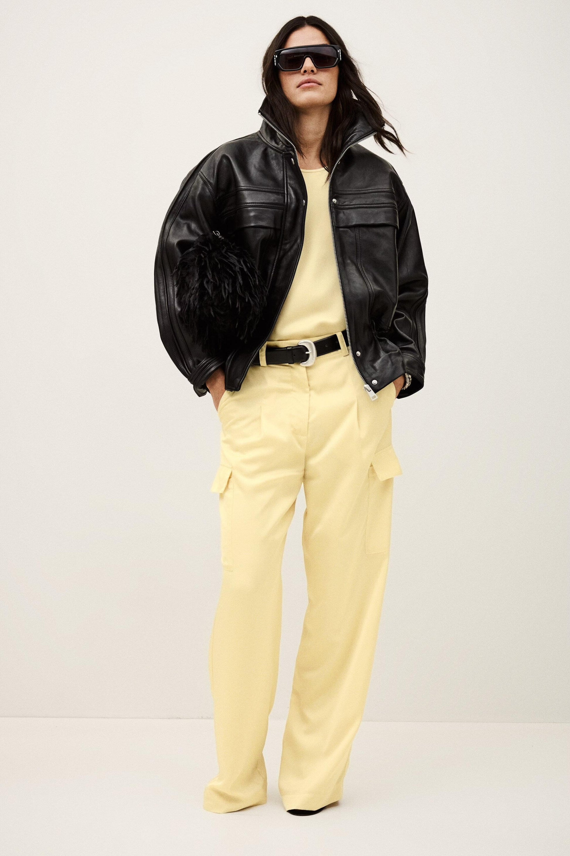 ba&sh Wide-Leg Cargo Pants Cary Yellow