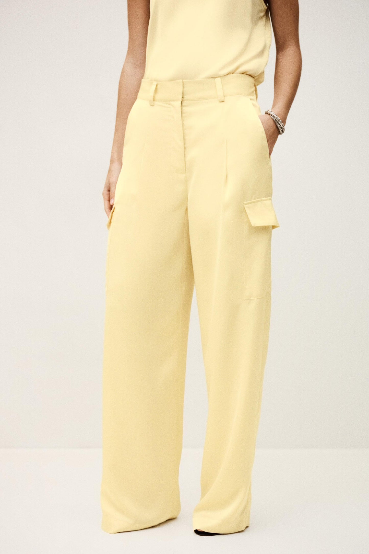 ba&sh Wide-Leg Cargo Pants Cary Yellow