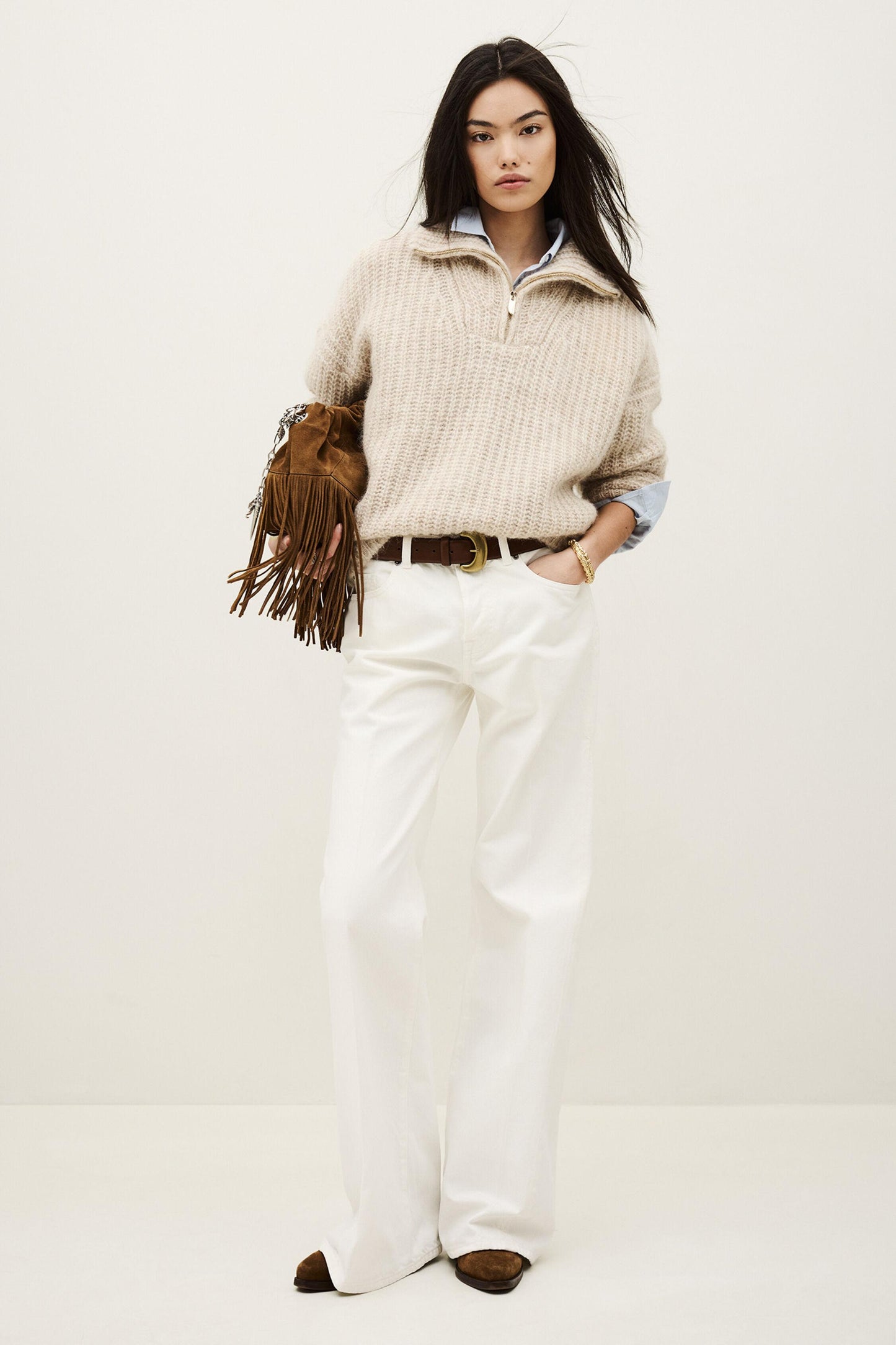 ba&sh Flare Jeans Badou Off-White