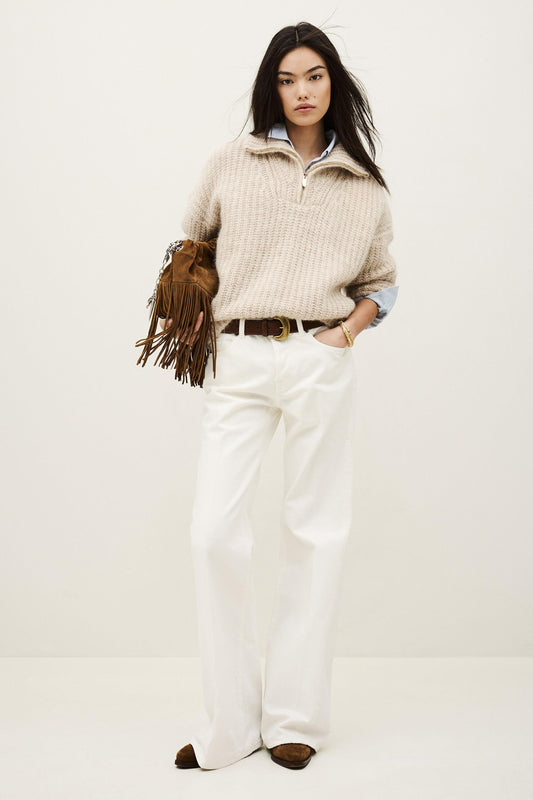 ba&sh Flare Jeans Badou Off-White