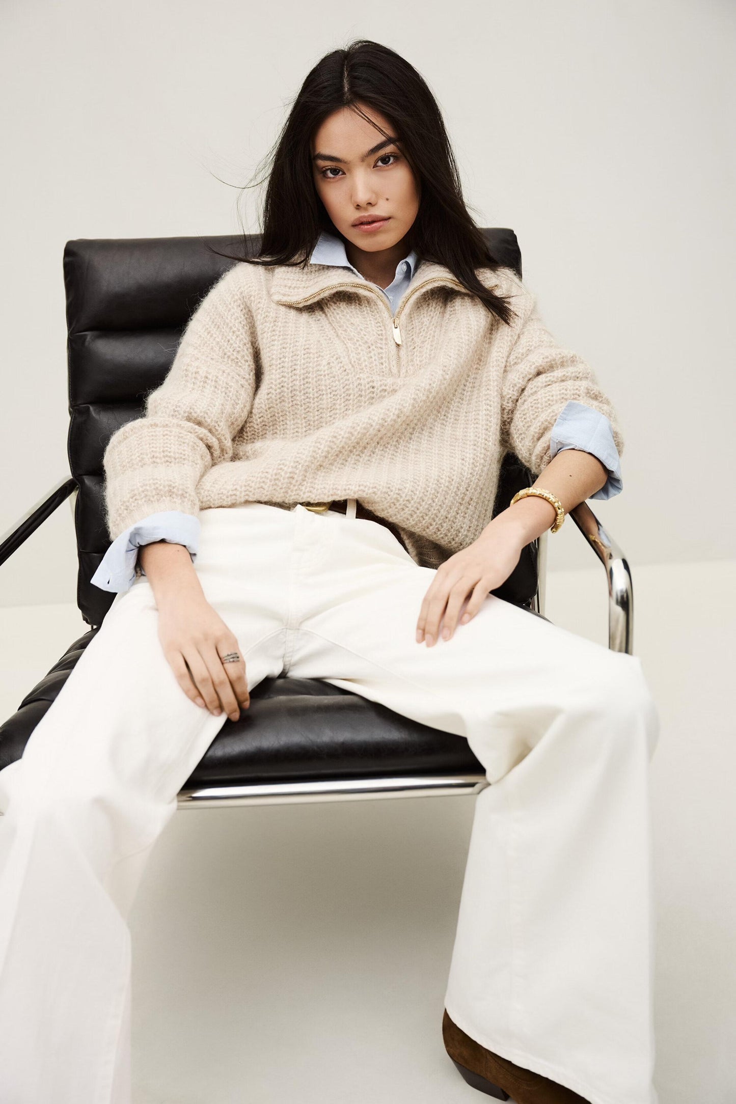 ba&sh Flare Jeans Badou Off-White