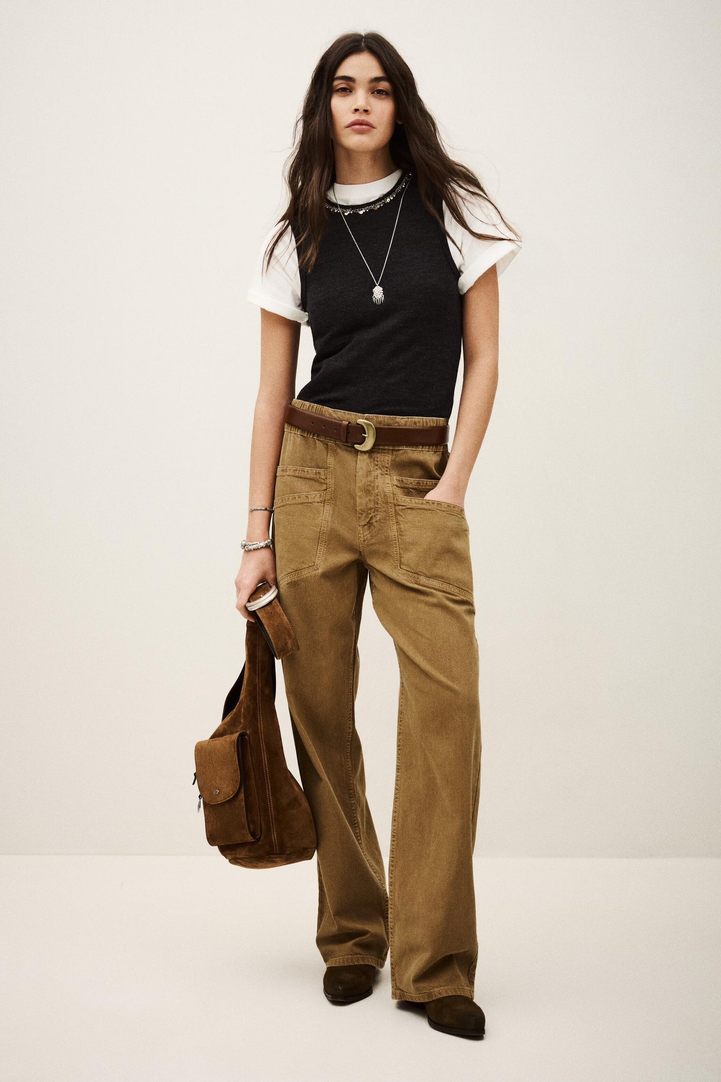 ba&sh Wide-Leg Pants Fima Brown