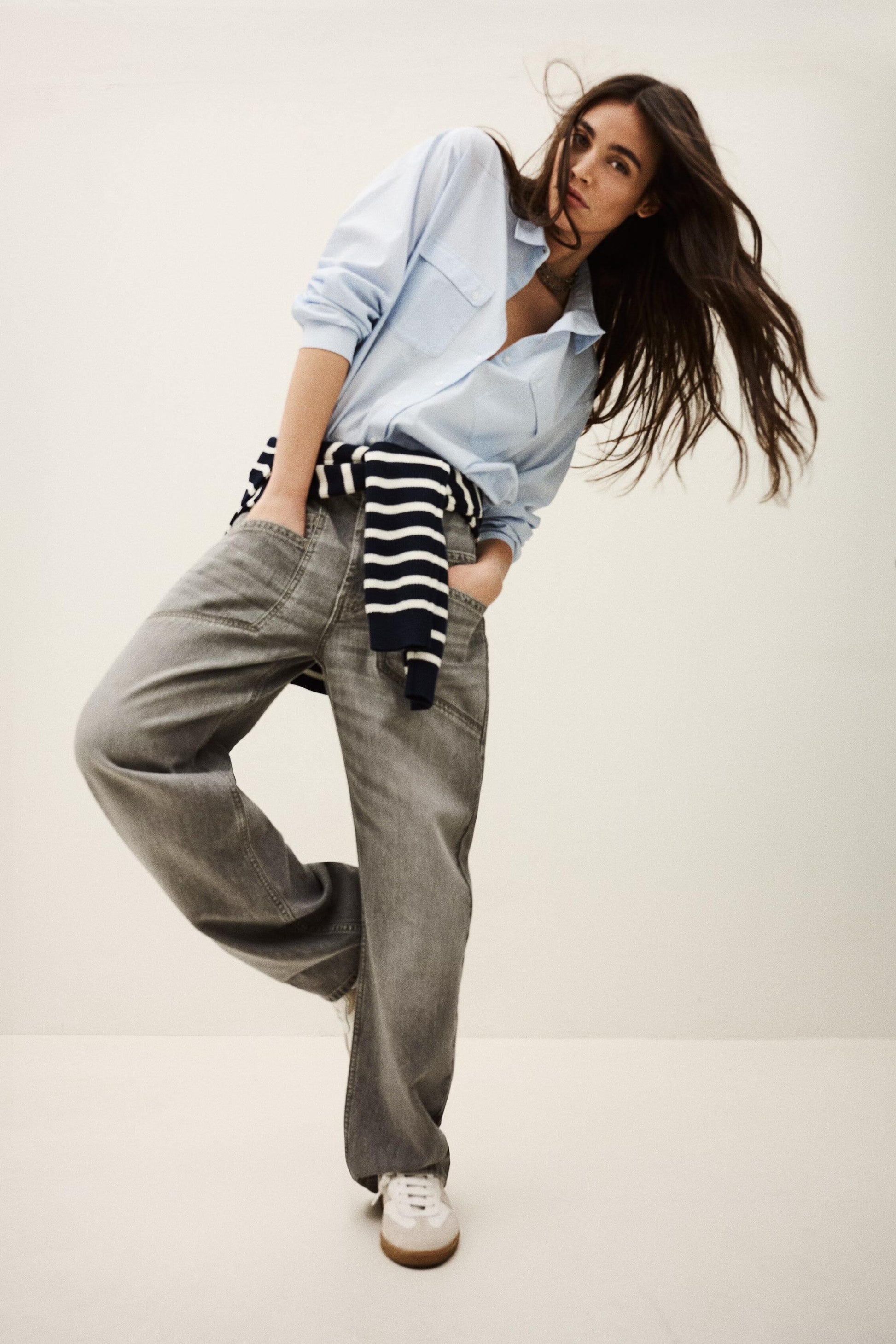 ba&sh Wide-Leg Flared Pants Yima Gray