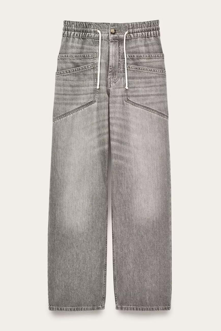 ba&sh Wide-Leg Flared Pants Yima Gray