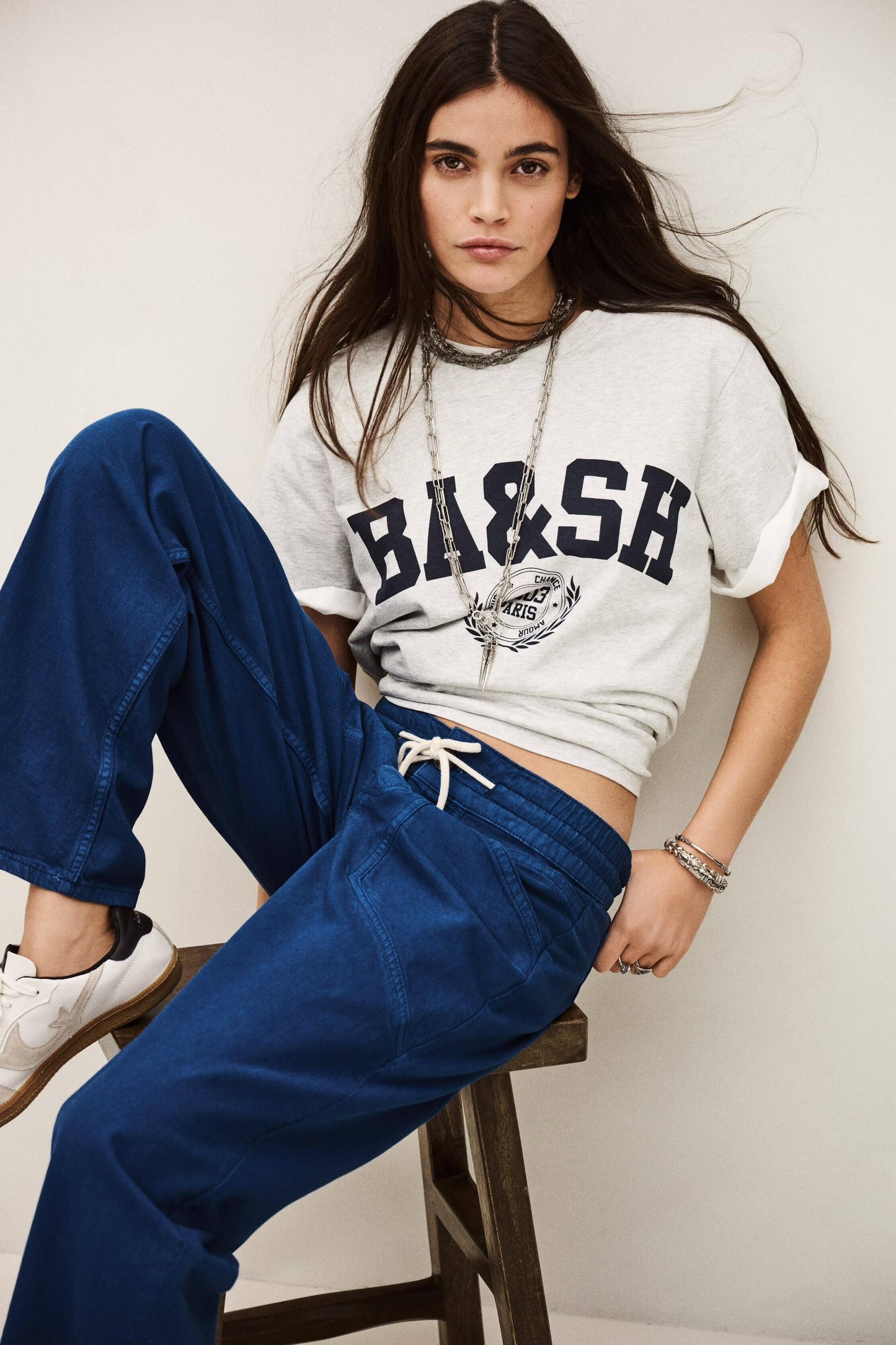 ba&sh Wide-Leg Pants Fima Blue