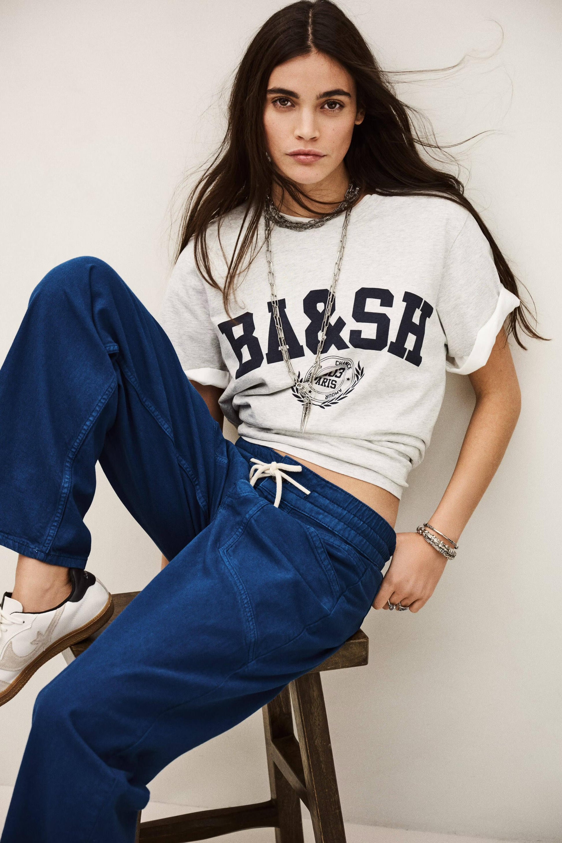 ba&sh Wide-Leg Pants Fima Blue