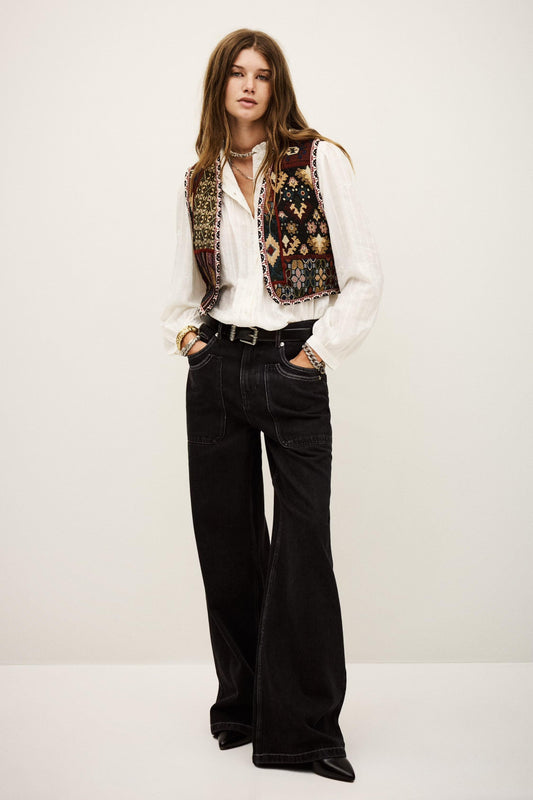ba&sh Straight Leg Jeans Noel Gray