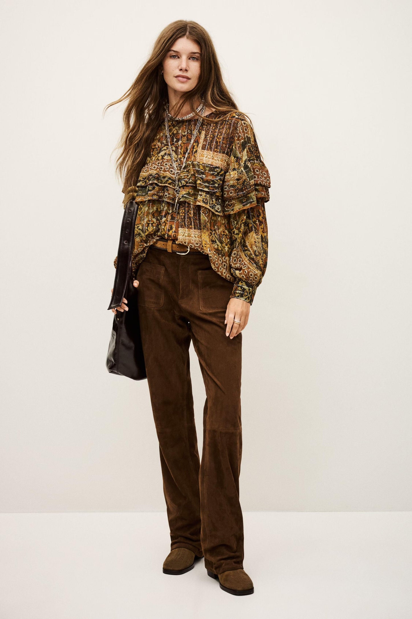 ba&sh Wide-Leg Pants Mossi Brown