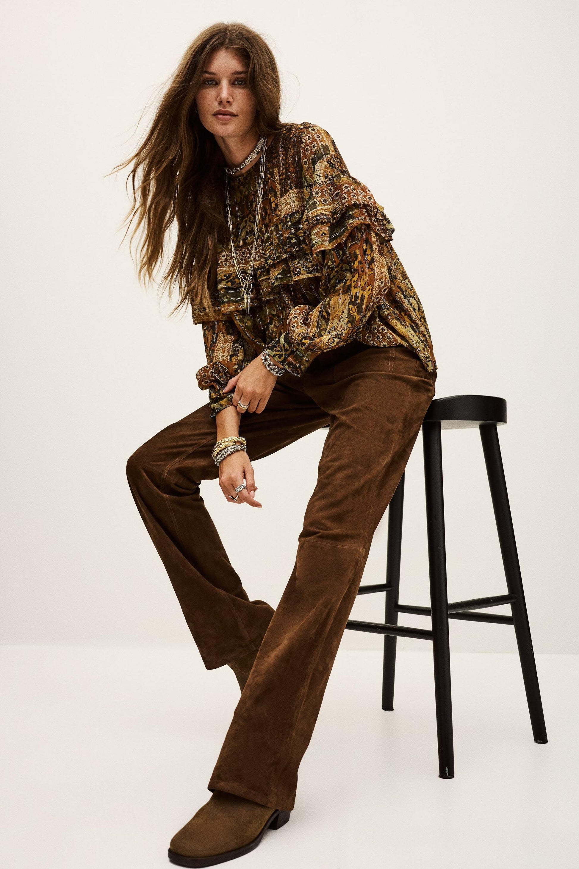 ba&sh Wide-Leg Pants Mossi Brown