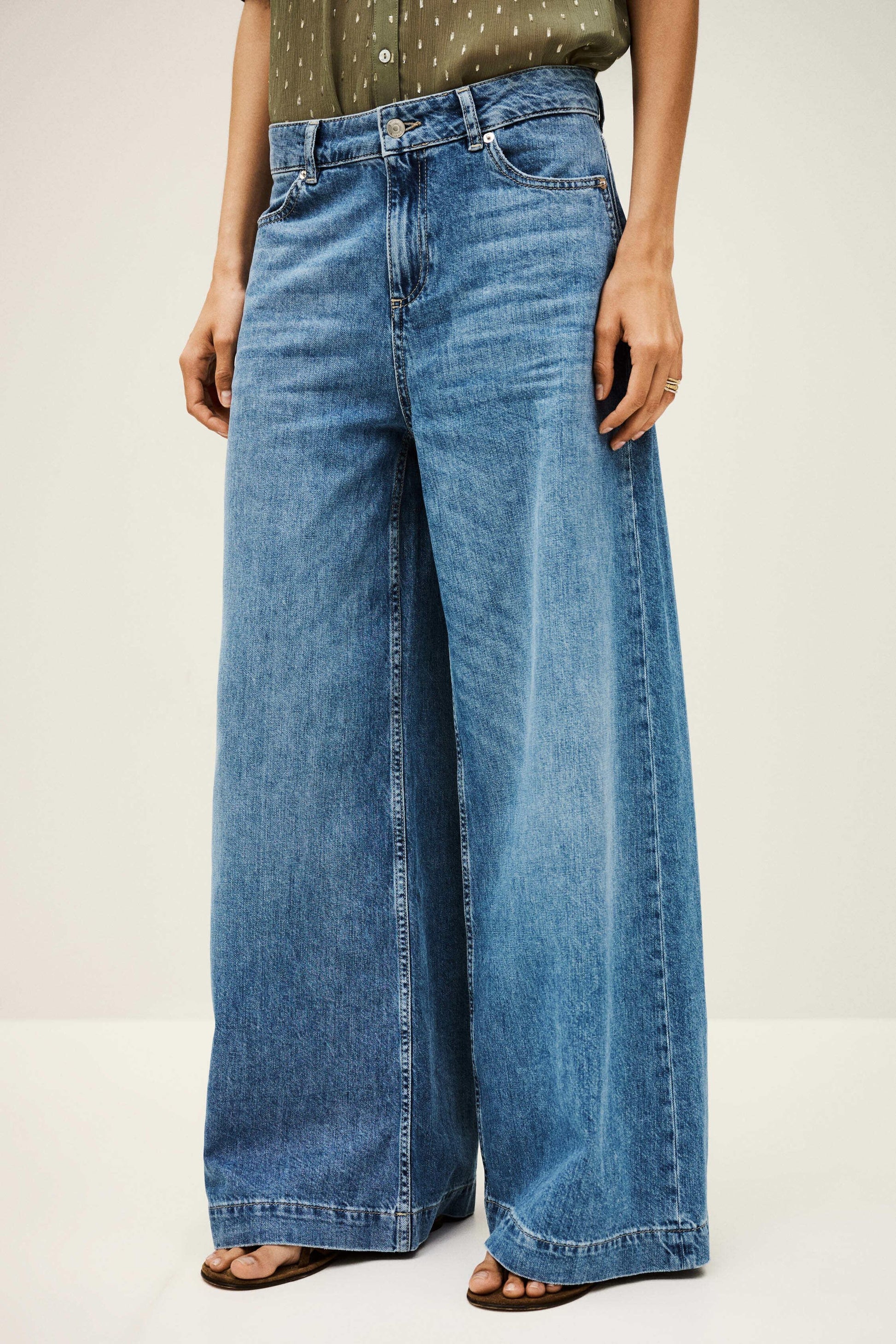 ba&sh Wide-Leg Jeans Musc Blue