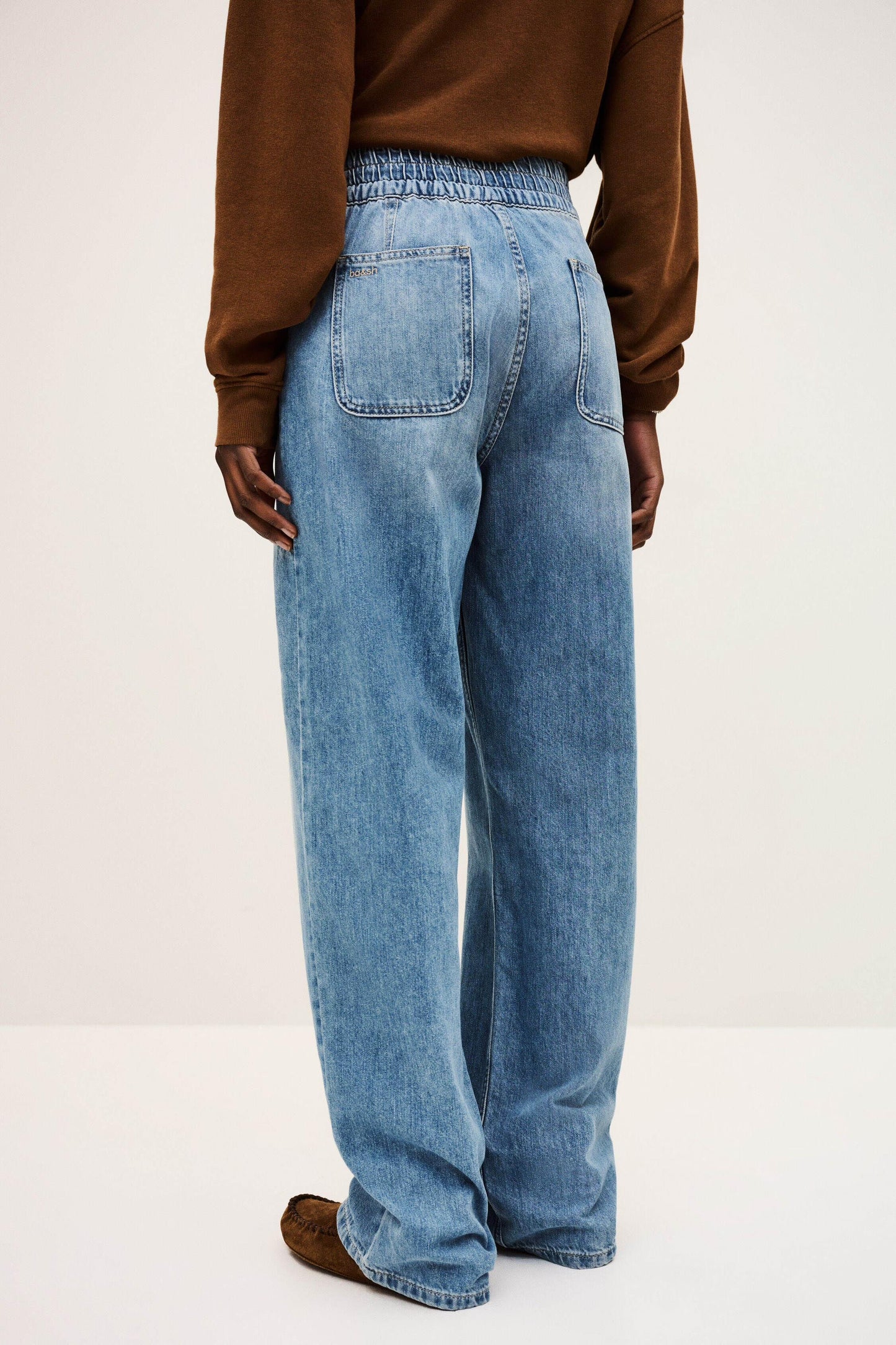 ba&sh Elastic Waist Jeans Mima Blue
