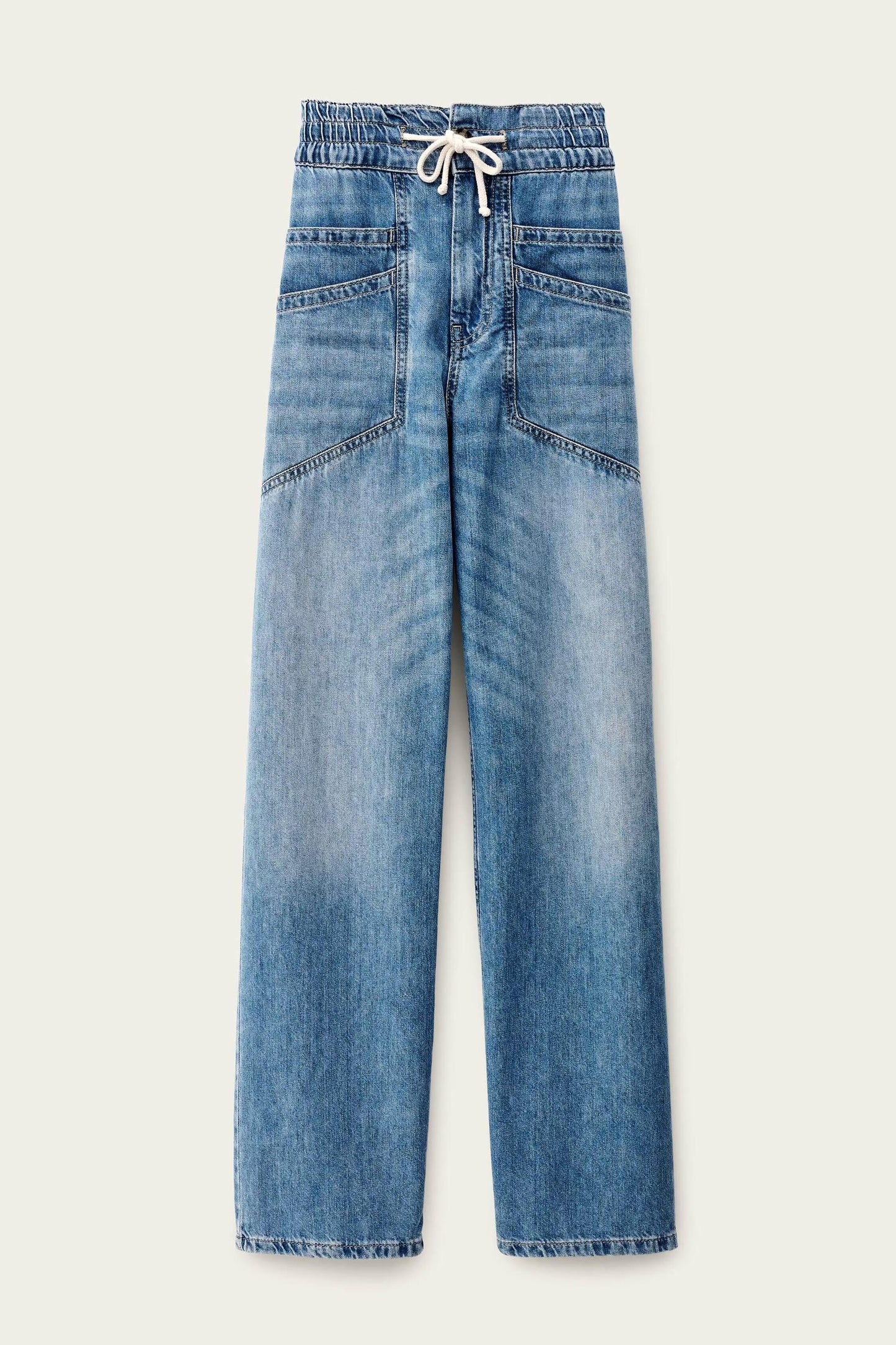 ba&sh Elastic Waist Jeans Mima Blue