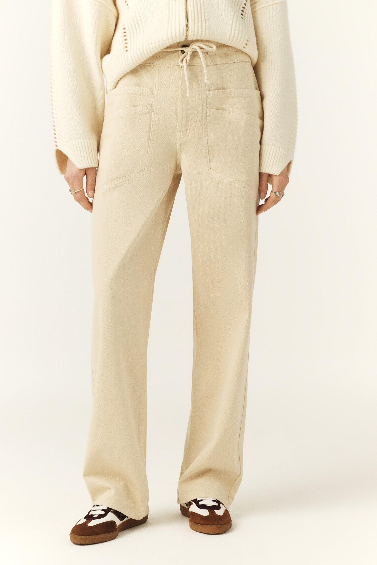 ba&sh Loose Straight-Leg Pants Fima Off-White