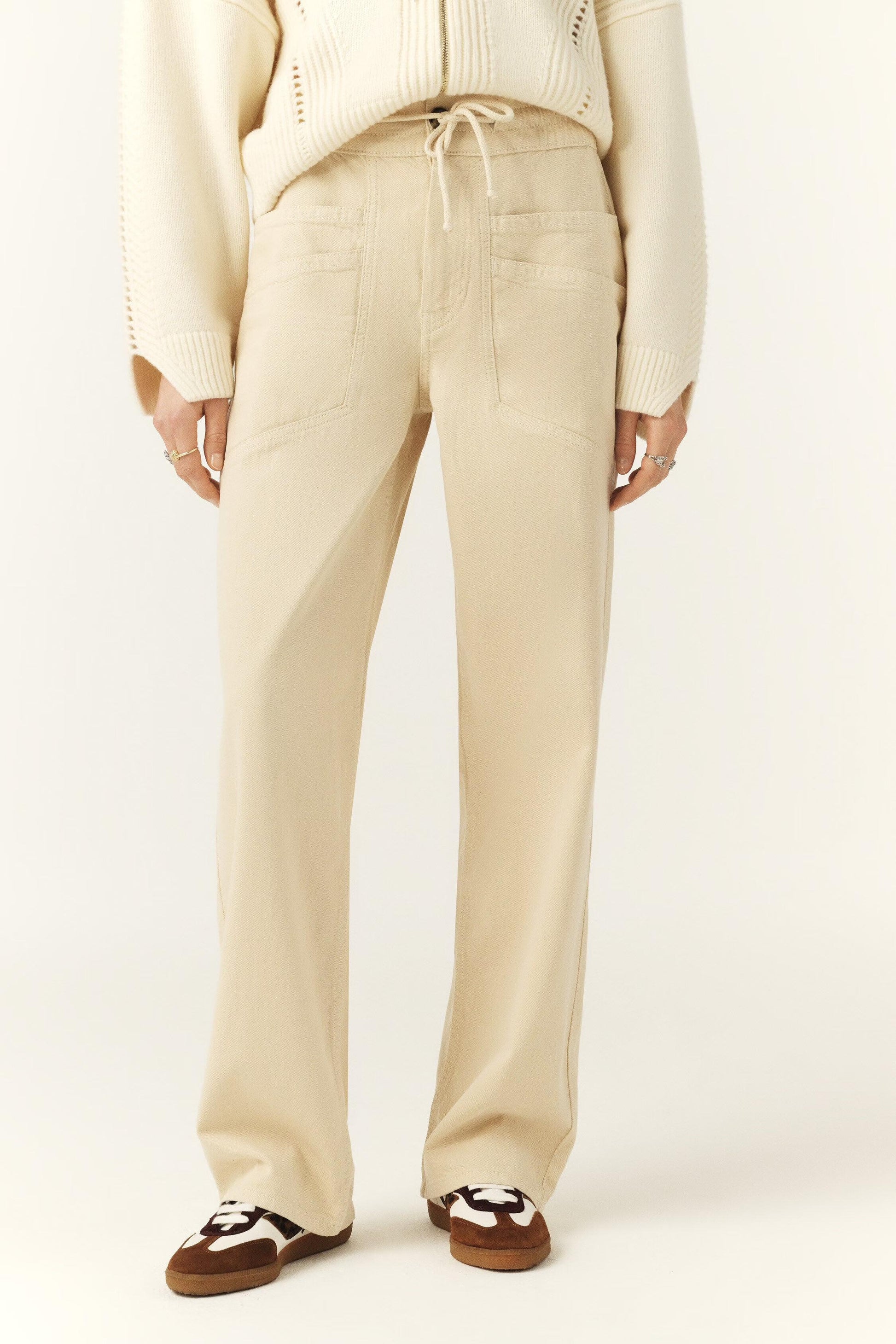 ba&sh Loose Straight-Leg Pants Fima Off-White