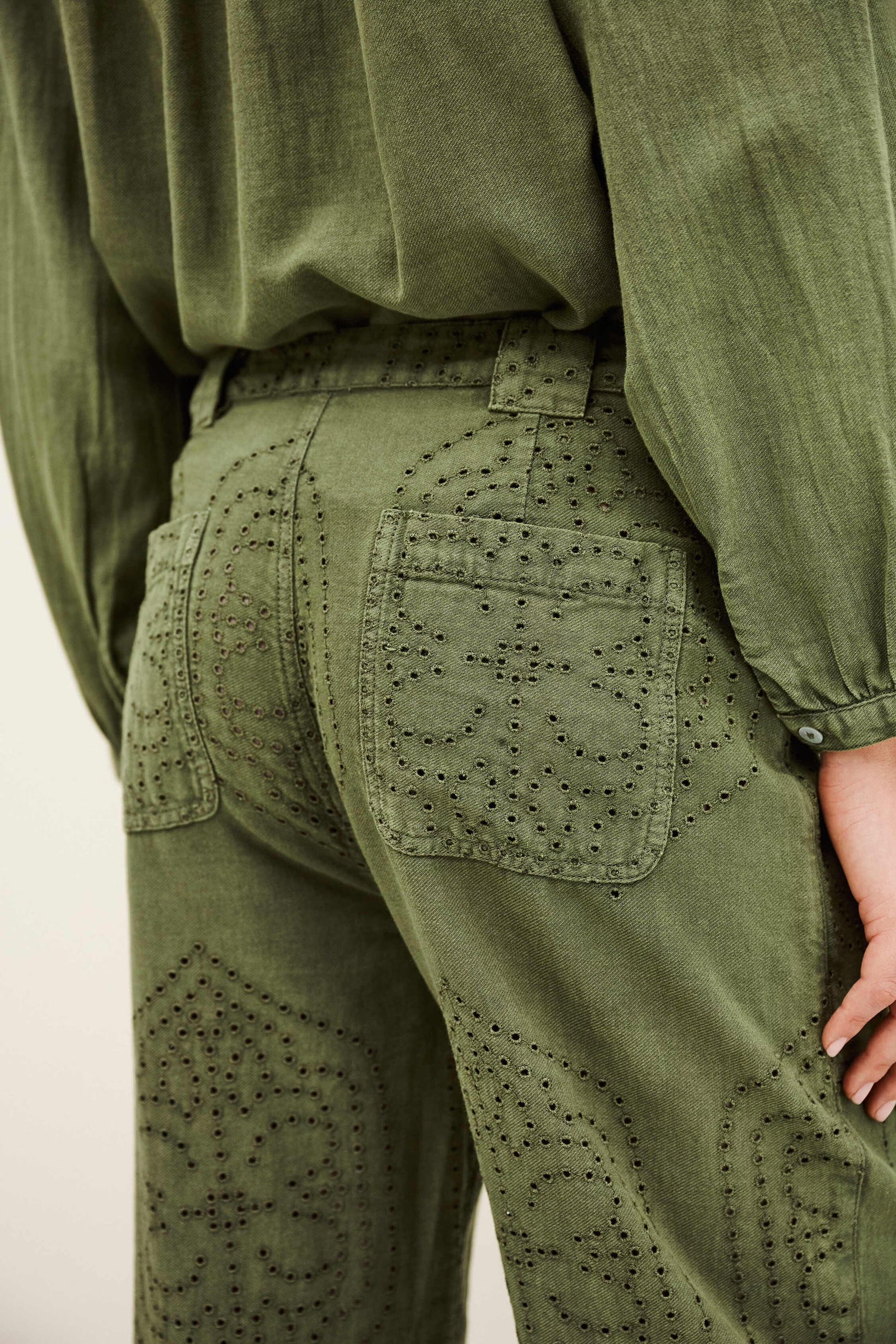 ba&sh Carrot Leg Pants Giany Green