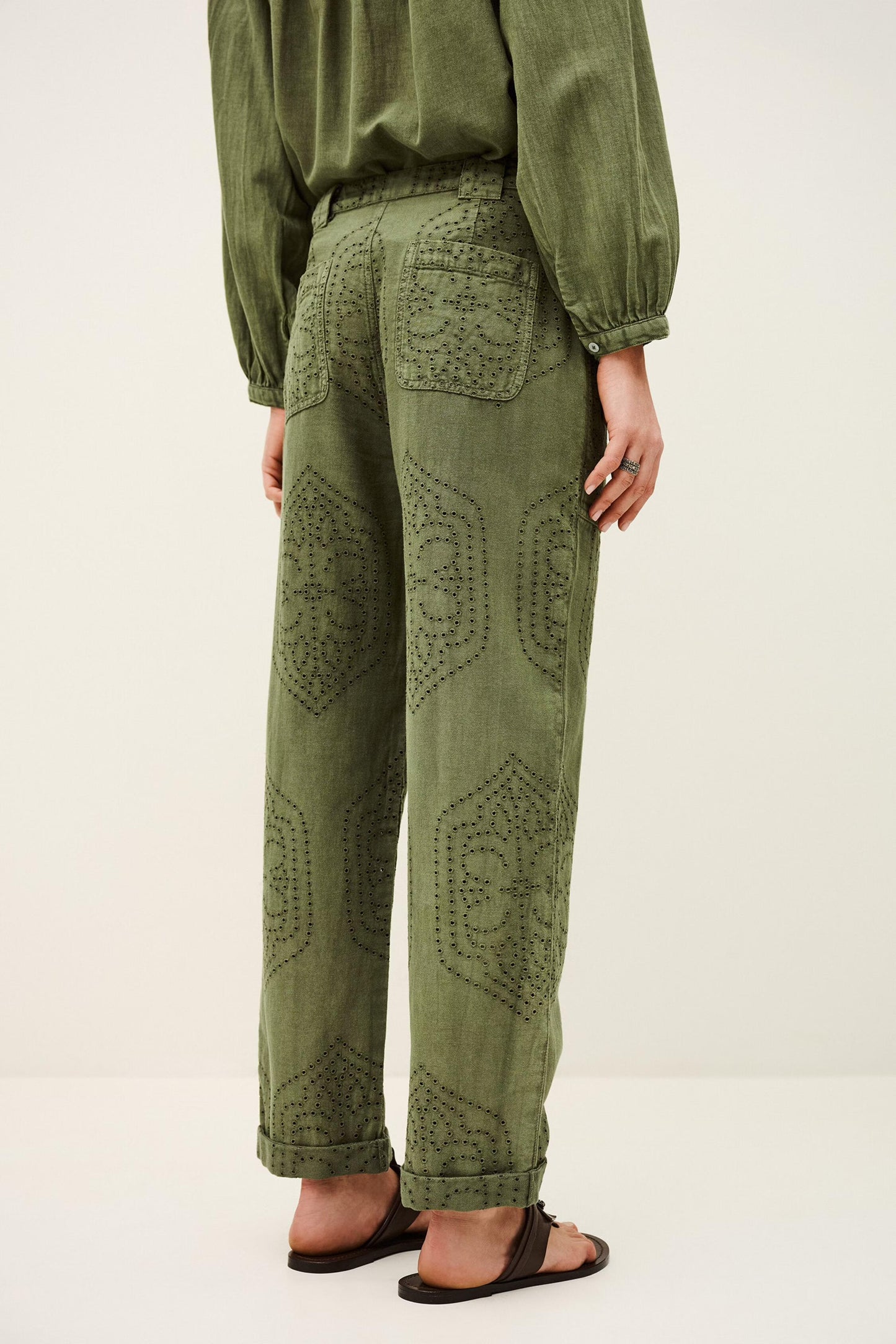 ba&sh Carrot Leg Pants Giany Green