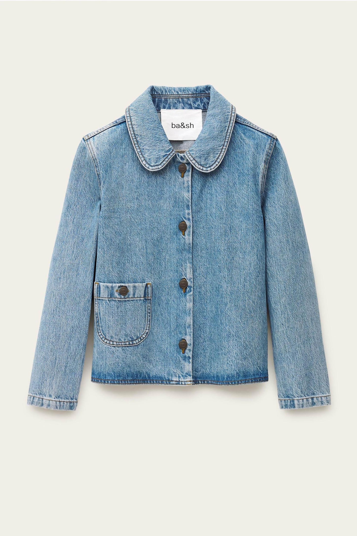 ba&sh 3/4-Sleeve Jacket Tiny Blue