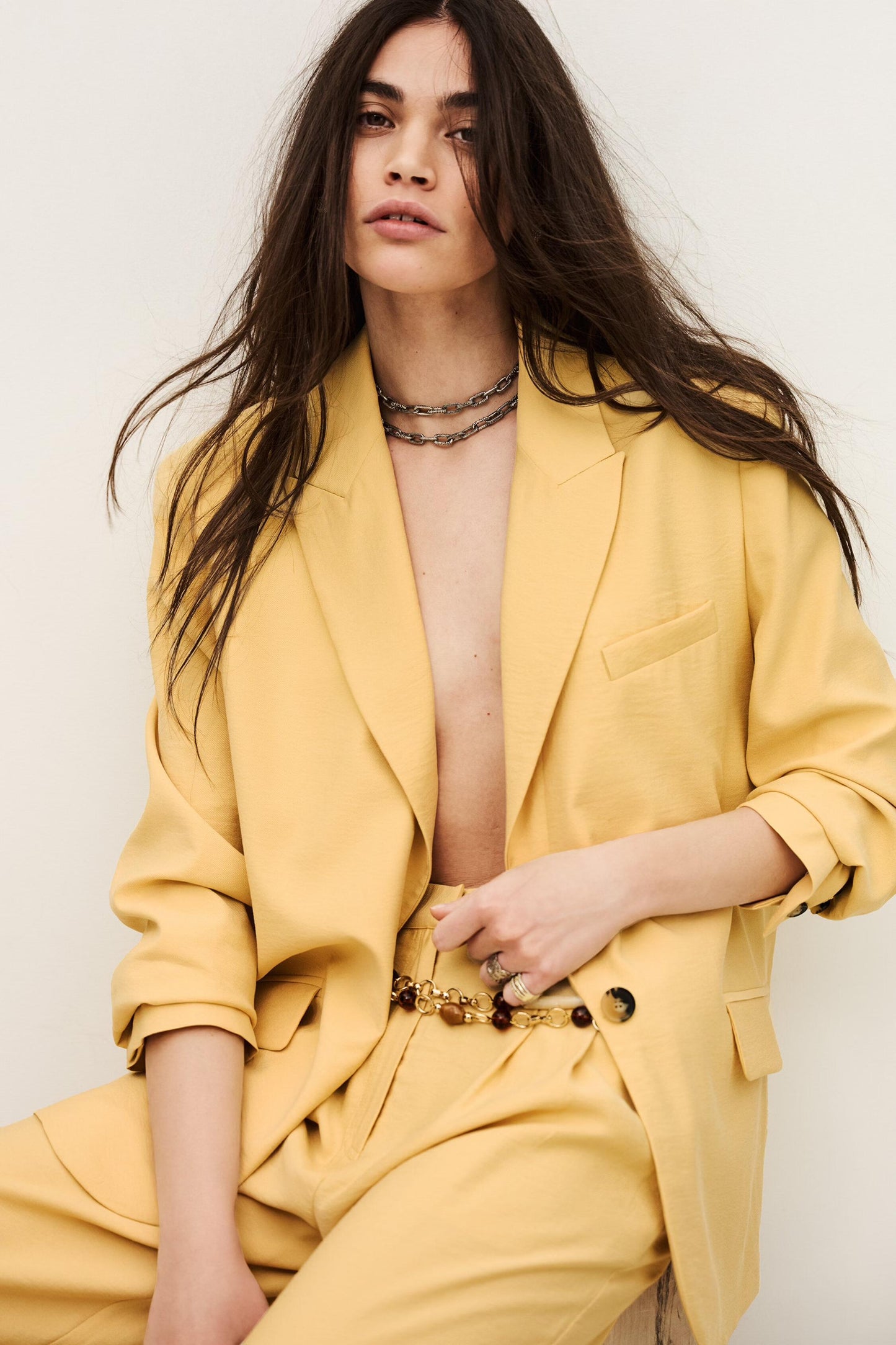 ba&sh Tailored Jacket Dalena Yellow