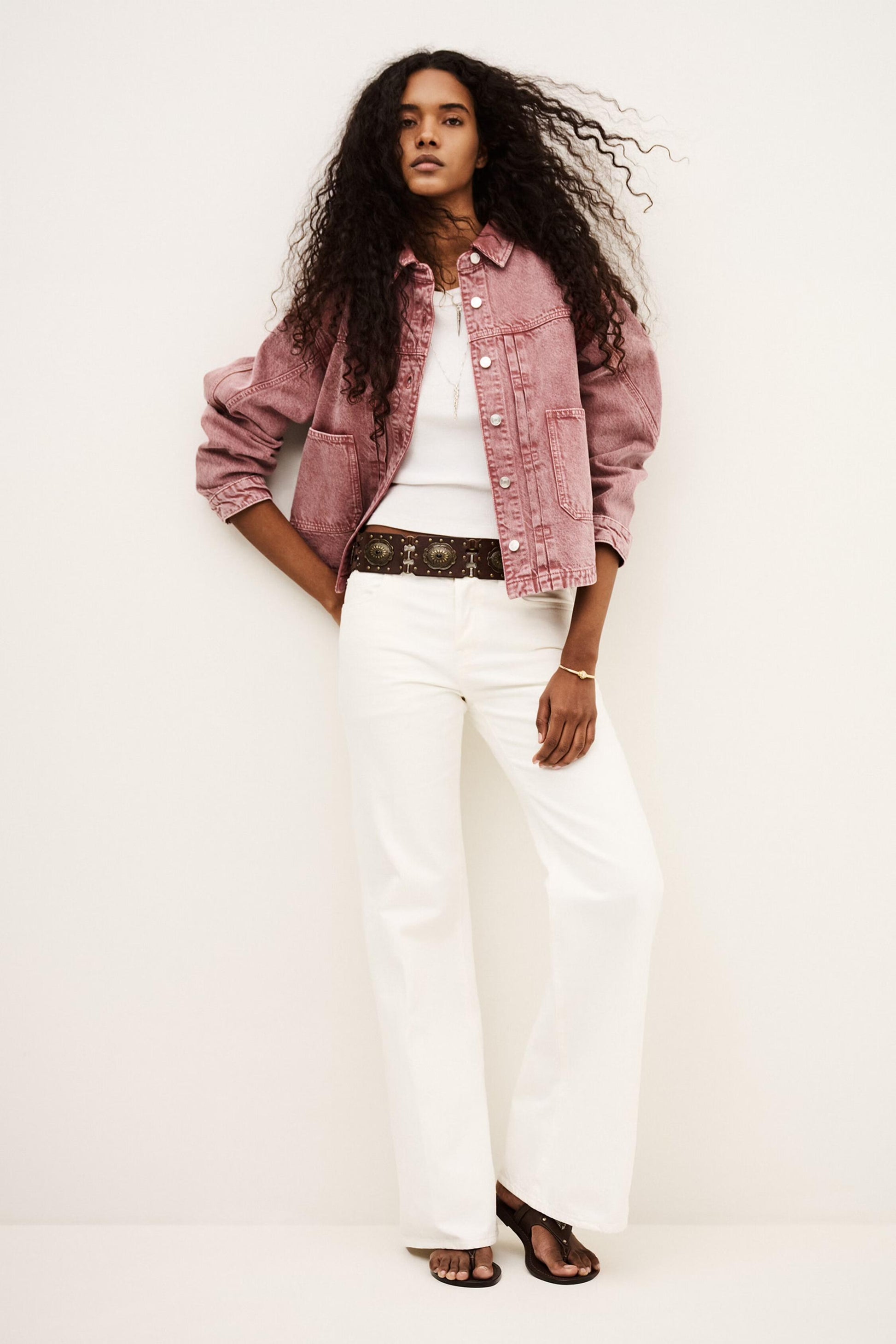 ba&sh Denim Jacket Runo Pink