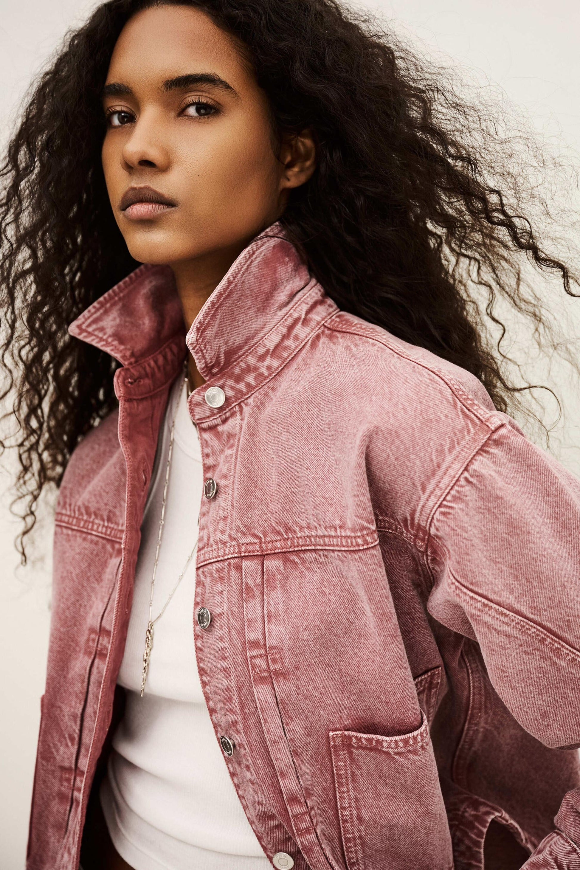 ba&sh Denim Jacket Runo Pink