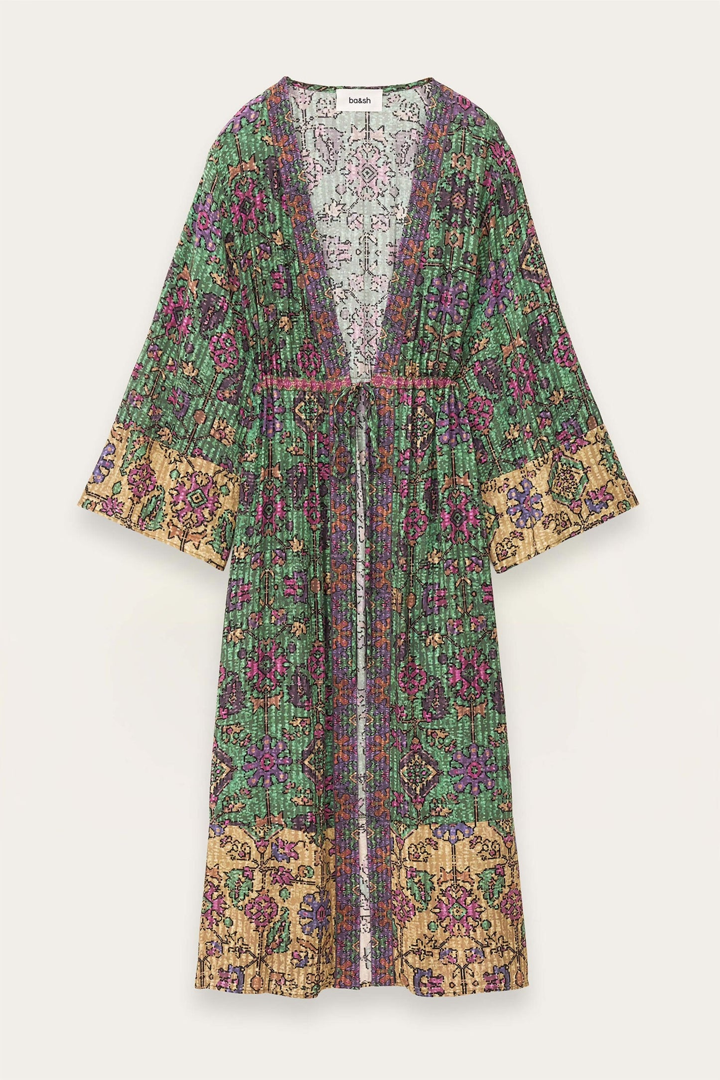 ba&sh Long Kimono Padrig Green