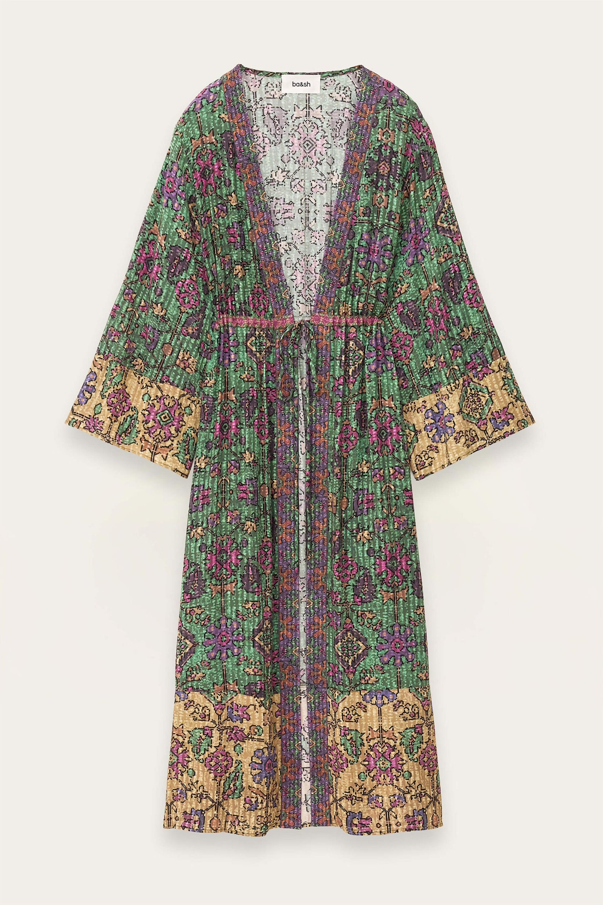 ba&sh Long Kimono Padrig Green