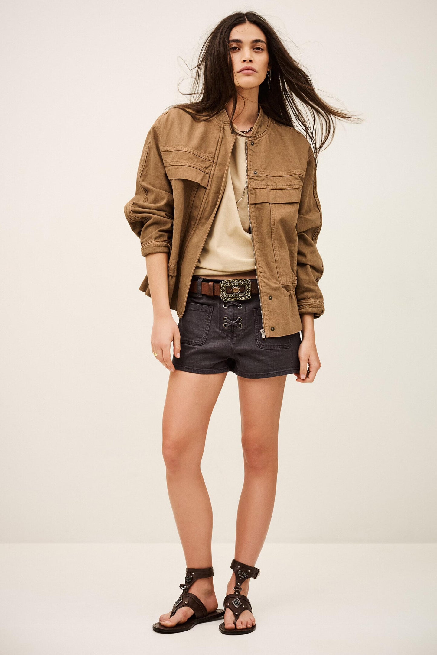 ba&sh Safari-Style Jacket Coly Brown