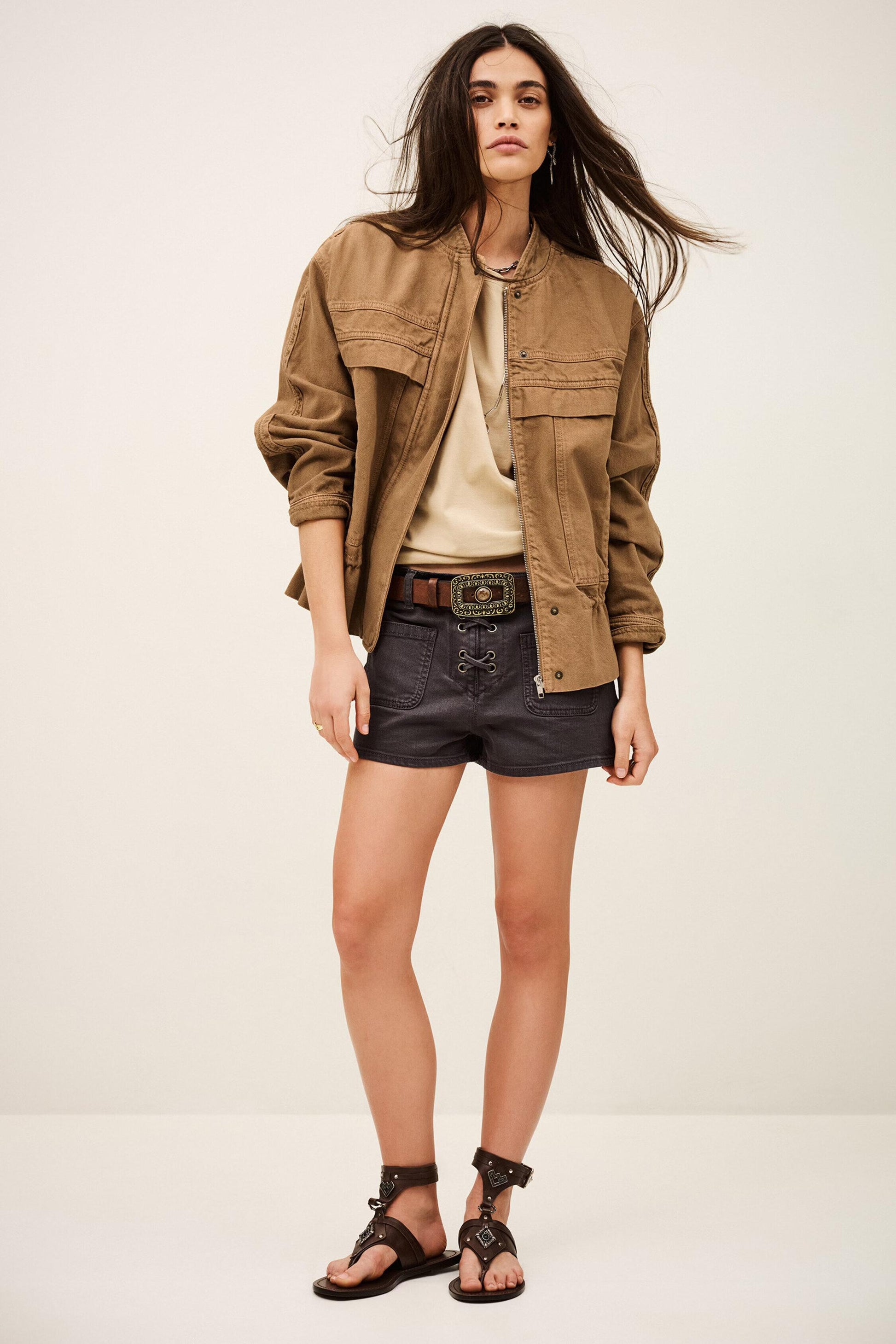 ba&sh Safari-Style Jacket Coly Brown