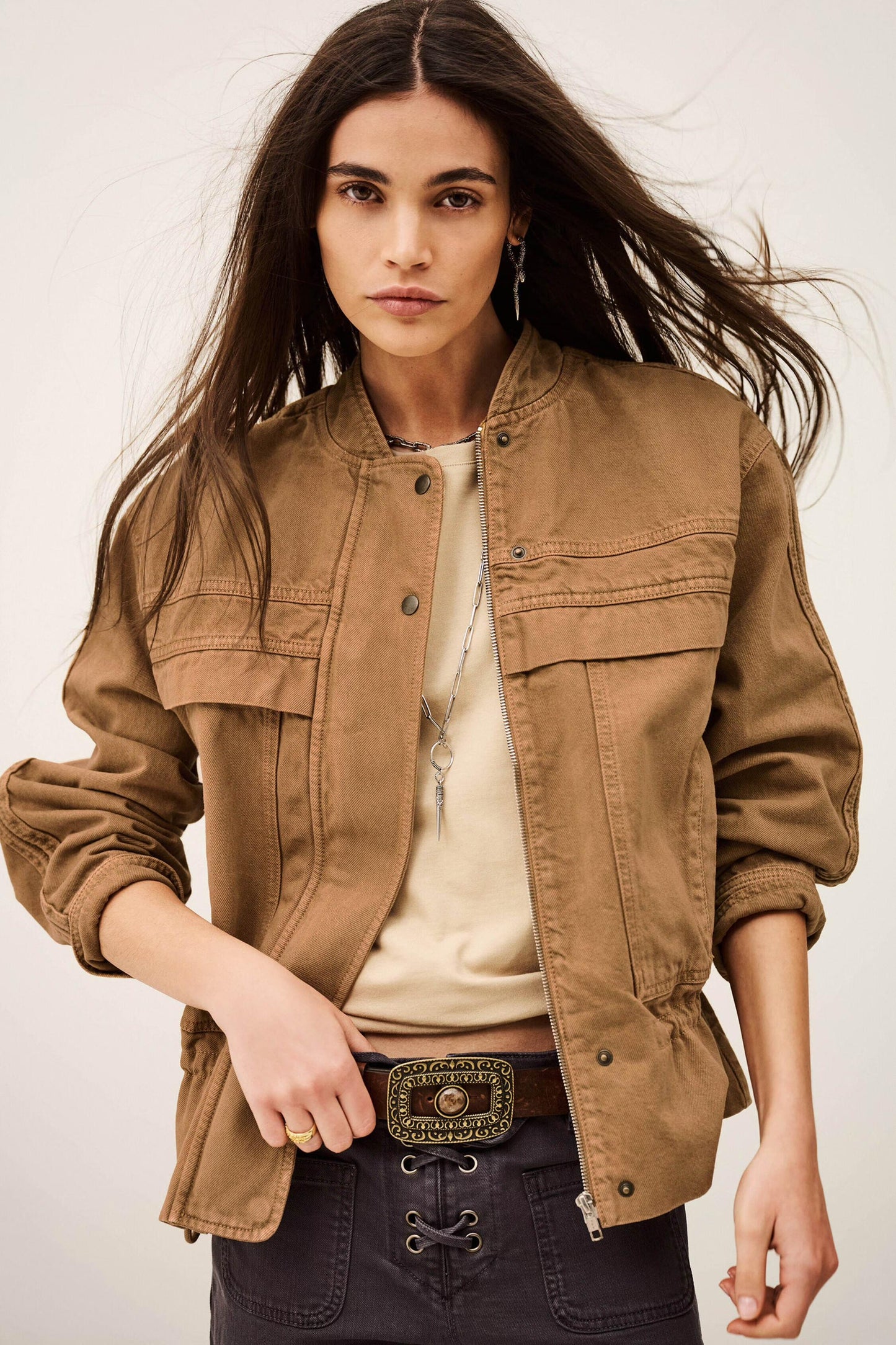 ba&sh Safari-Style Jacket Coly Brown