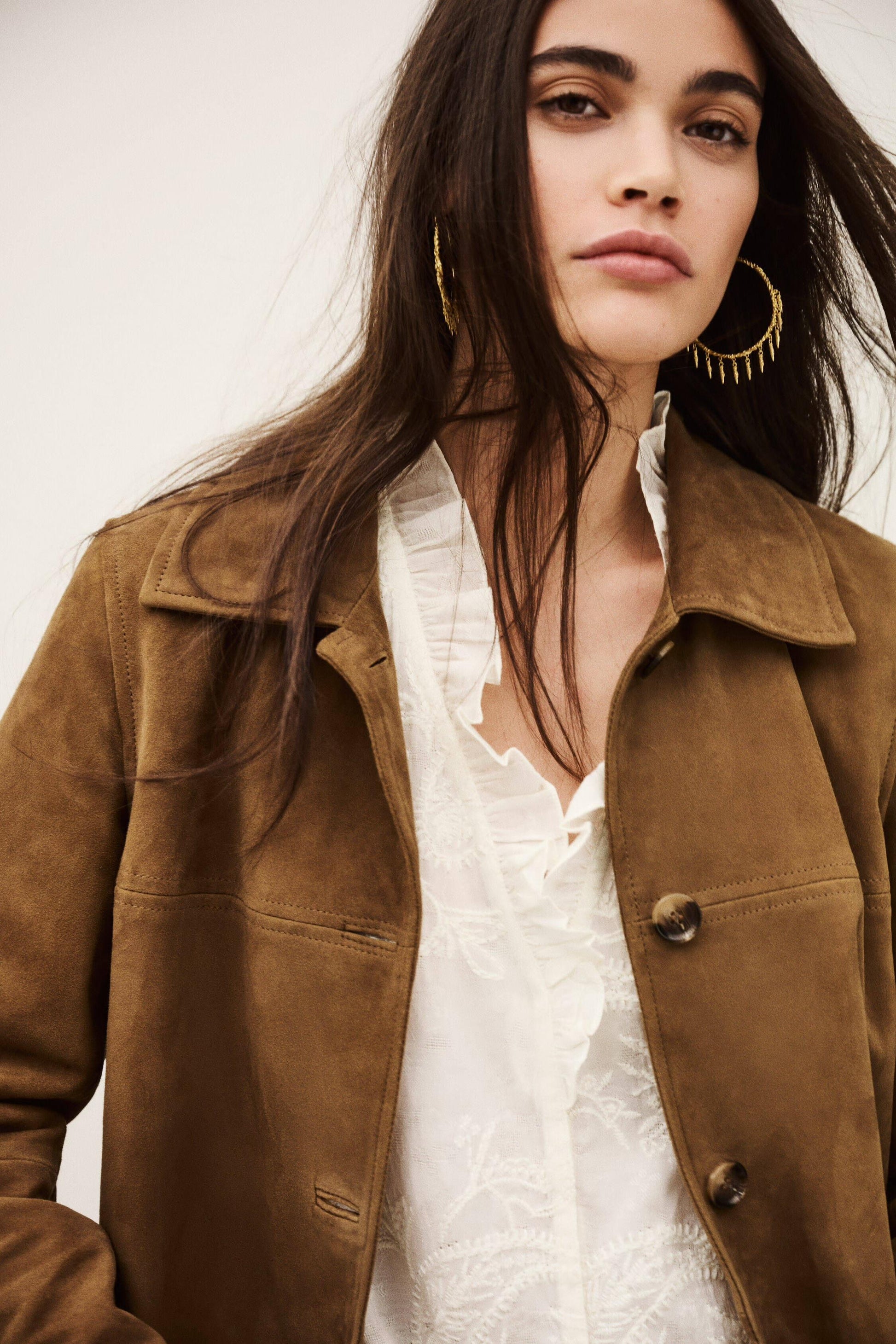 ba&sh Long Velvet Jacket Mario Brown
