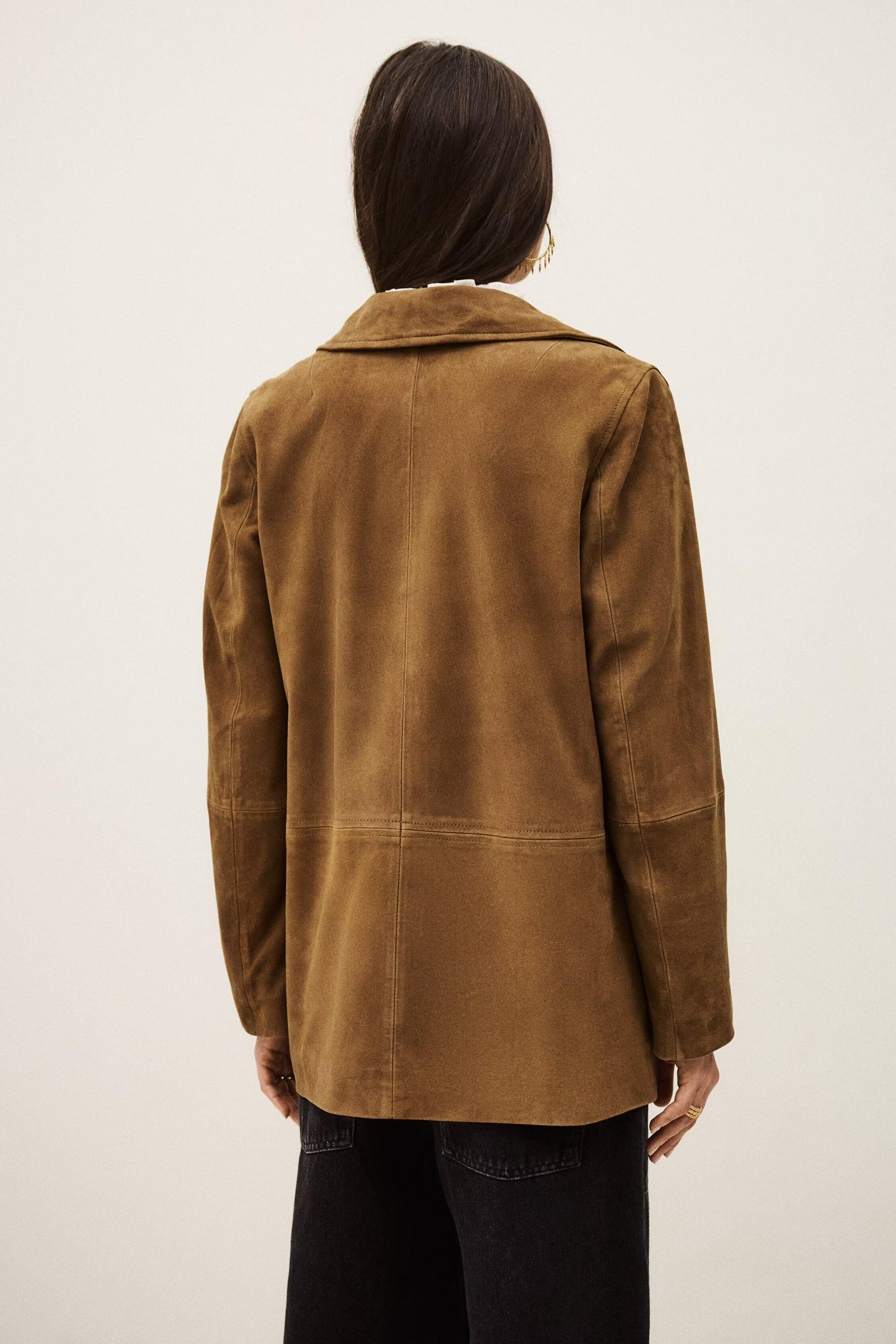 ba&sh Long Velvet Jacket Mario Brown