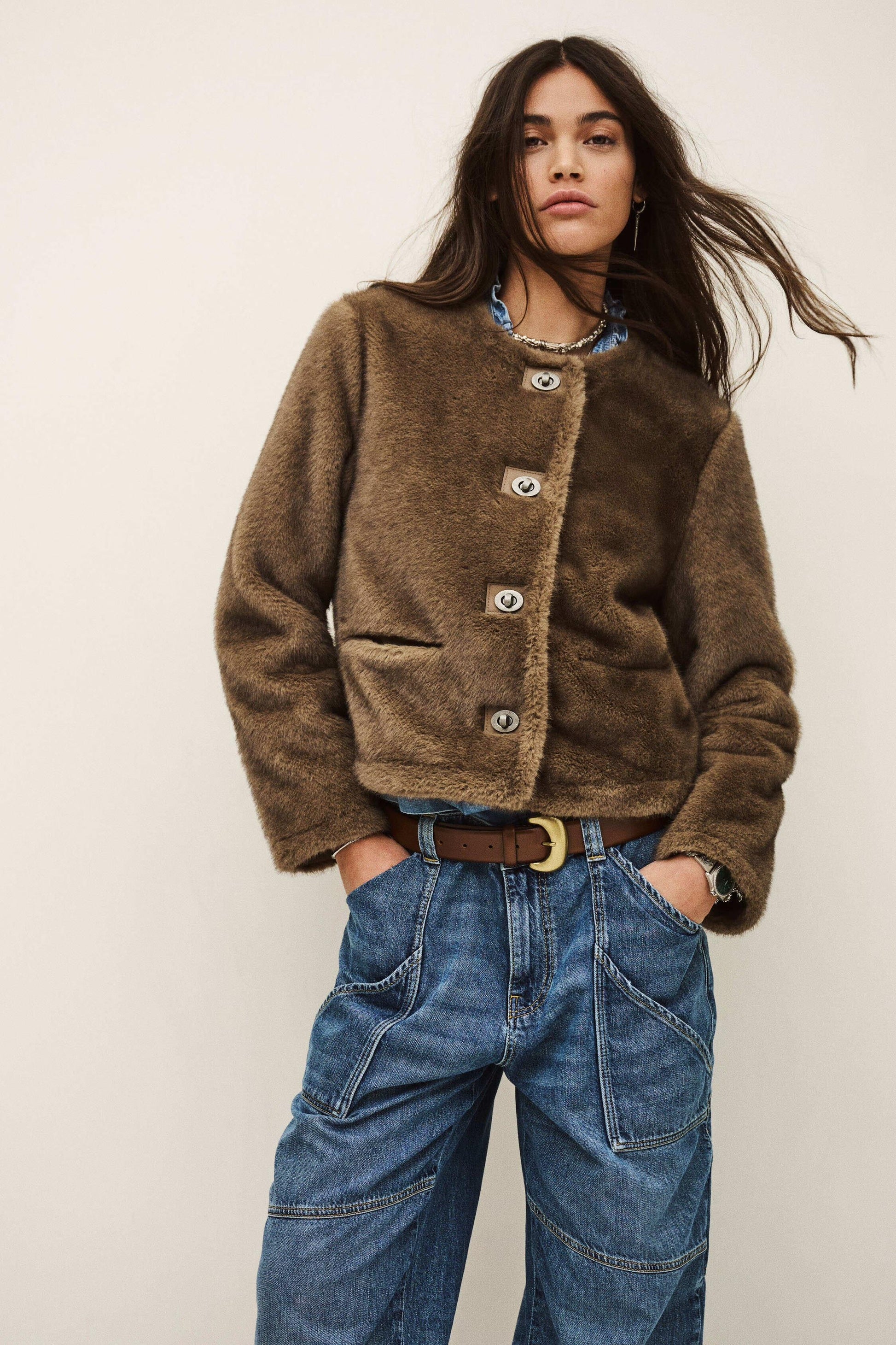 ba&sh Straight-Cut Jacket Basil Gray
