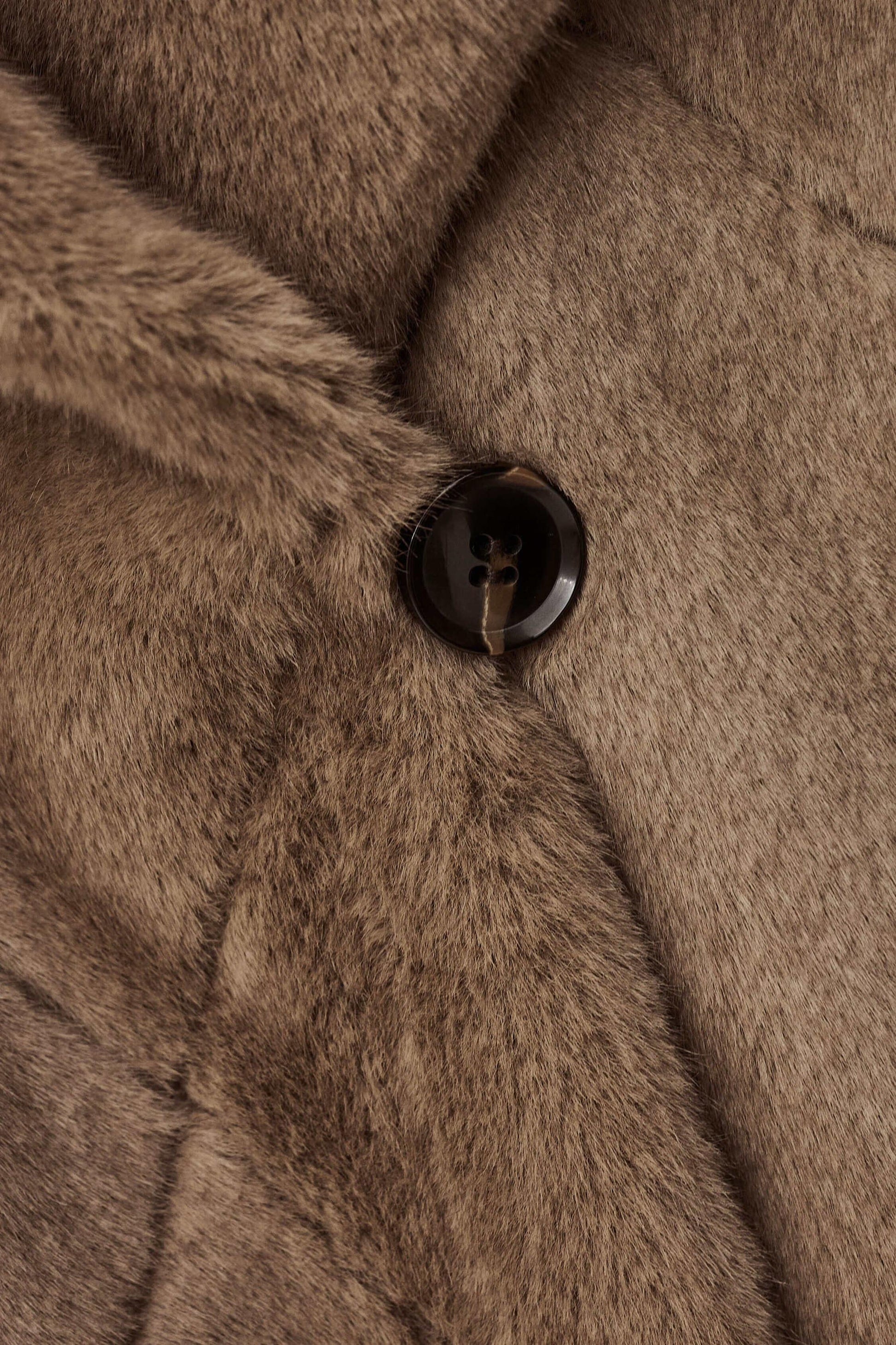 ba&sh Faux Fur Coat Pinie Gray
