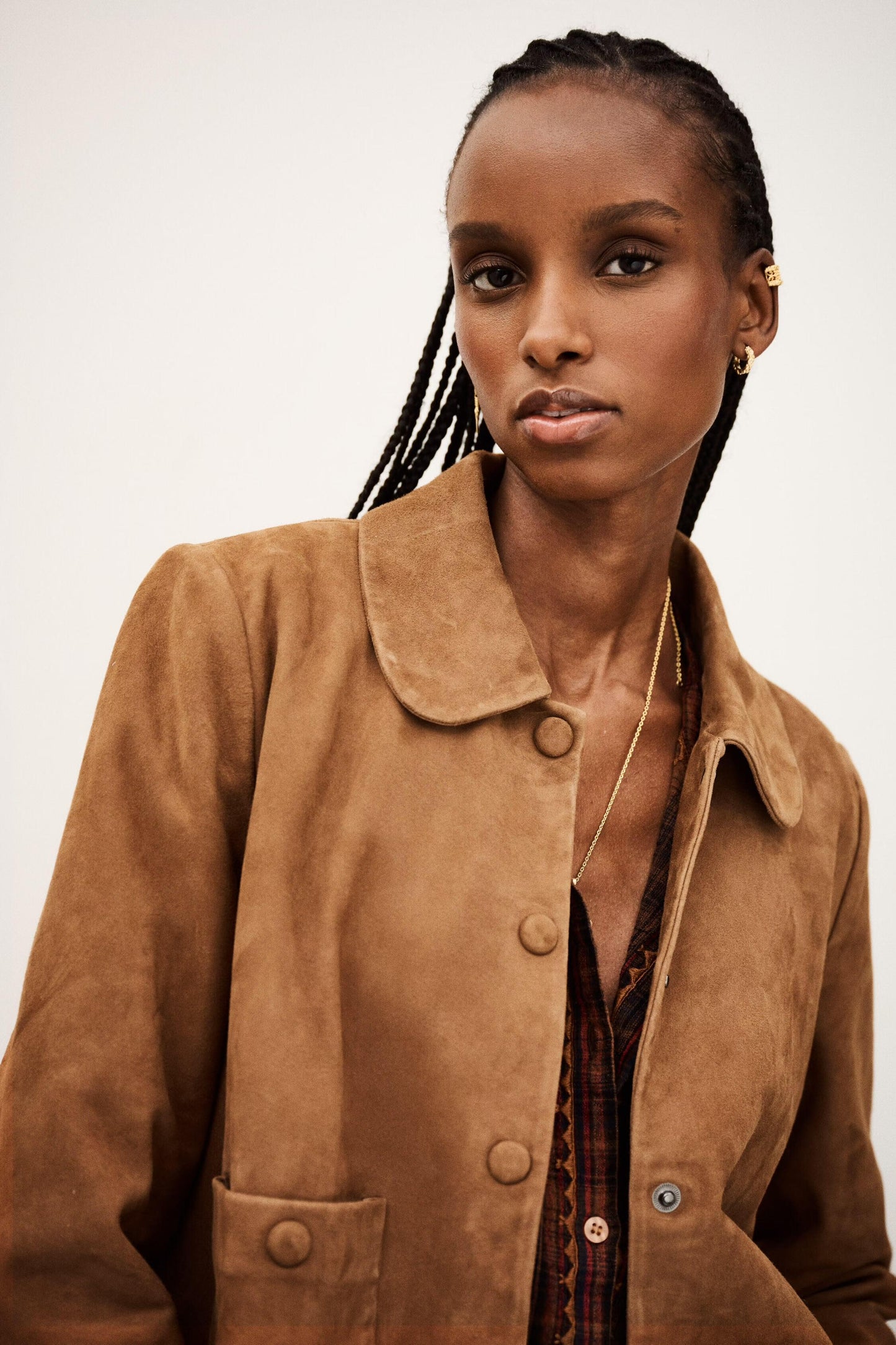 ba&sh Straight-Cut Jacket Milas Brown