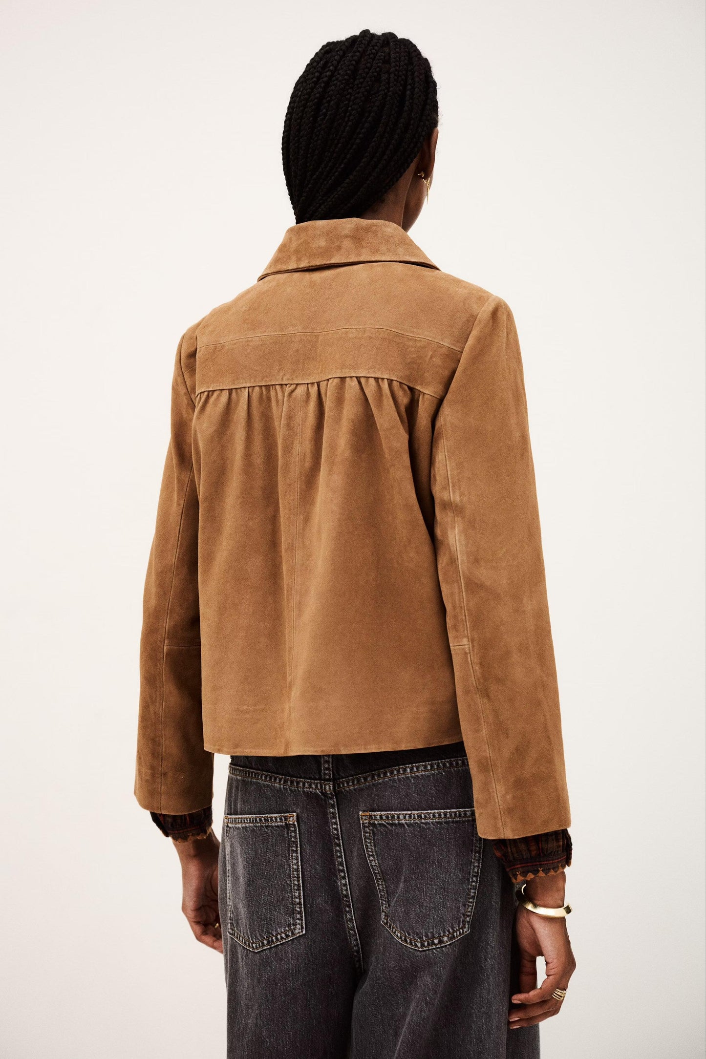 ba&sh Straight-Cut Jacket Milas Brown